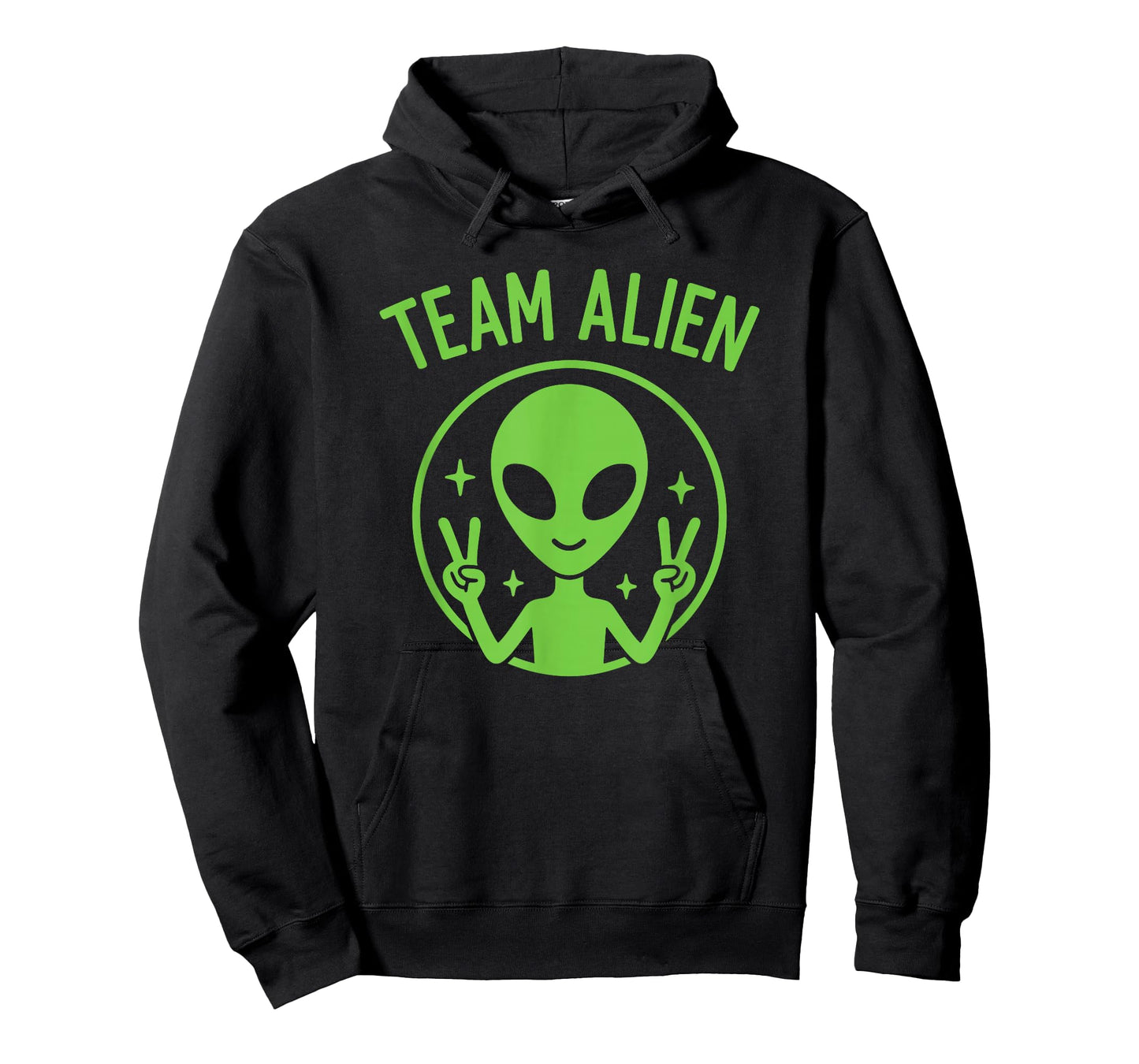 Team Alien – Funny Green Extraterrestrial Peace Sign Cartoon T-Shirt