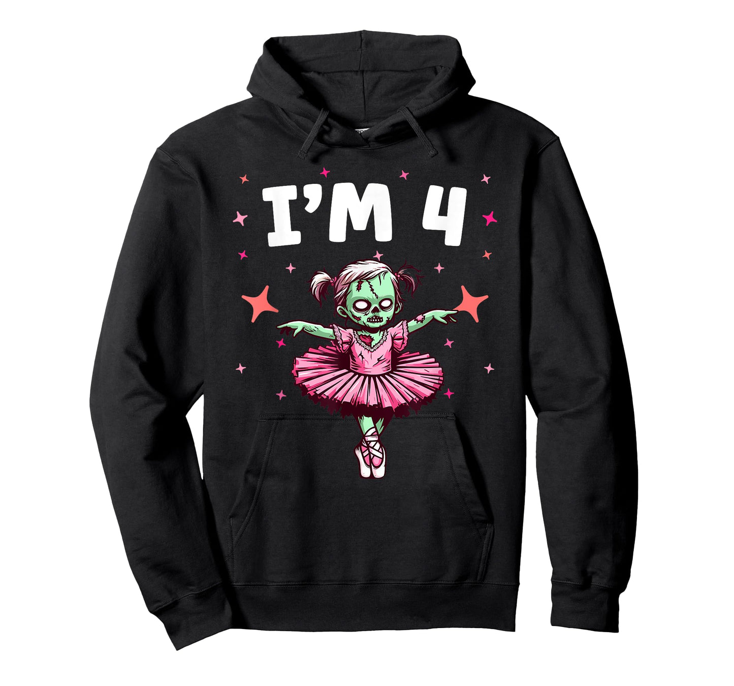 Ballerina Zombie Birthday 4th Birthday Party I'm 4 T-Shirt