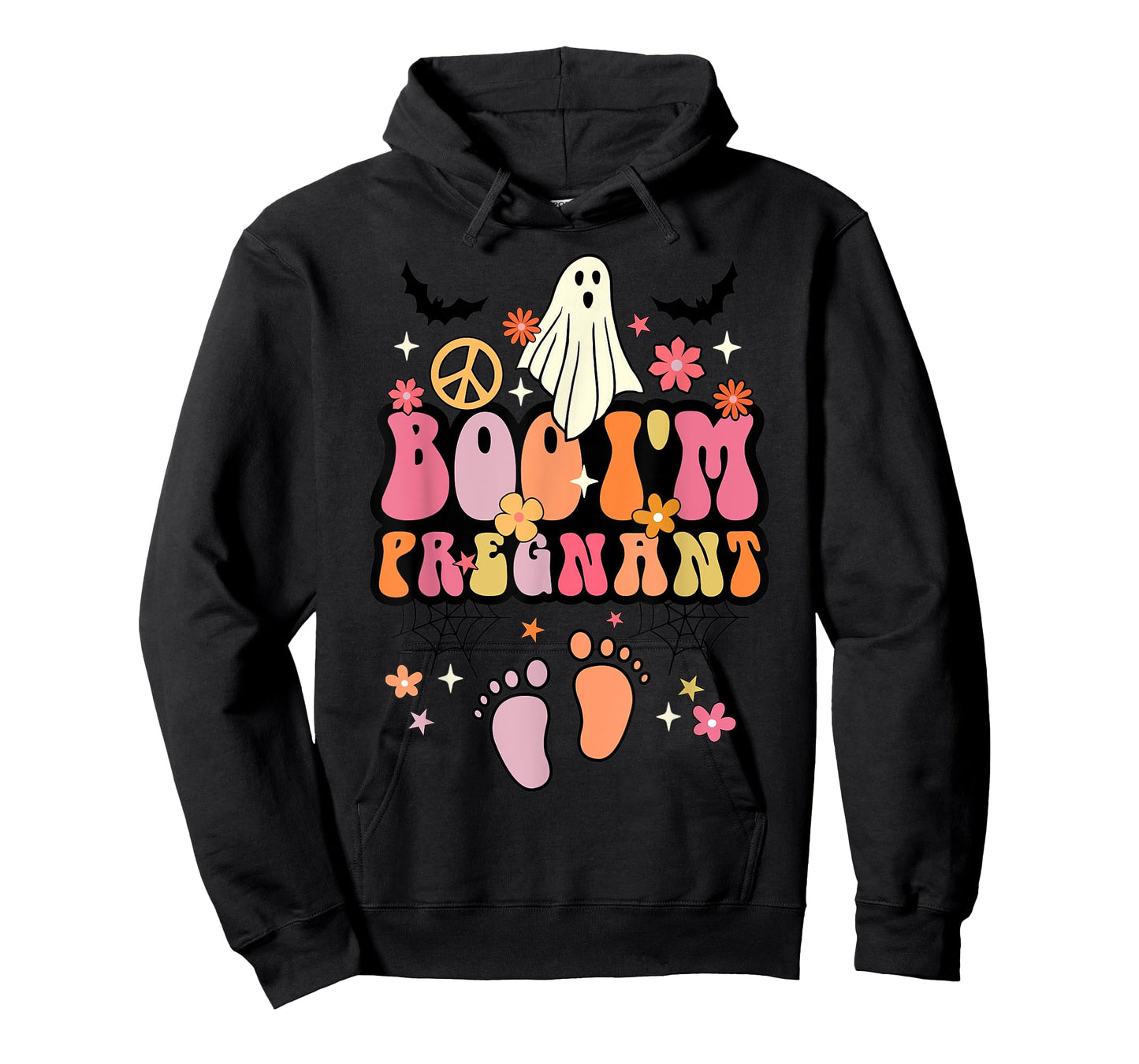 Boo I'm Pregnant Halloween Groovy Ghost Pregnancy Ghost Baby T-Shirt
