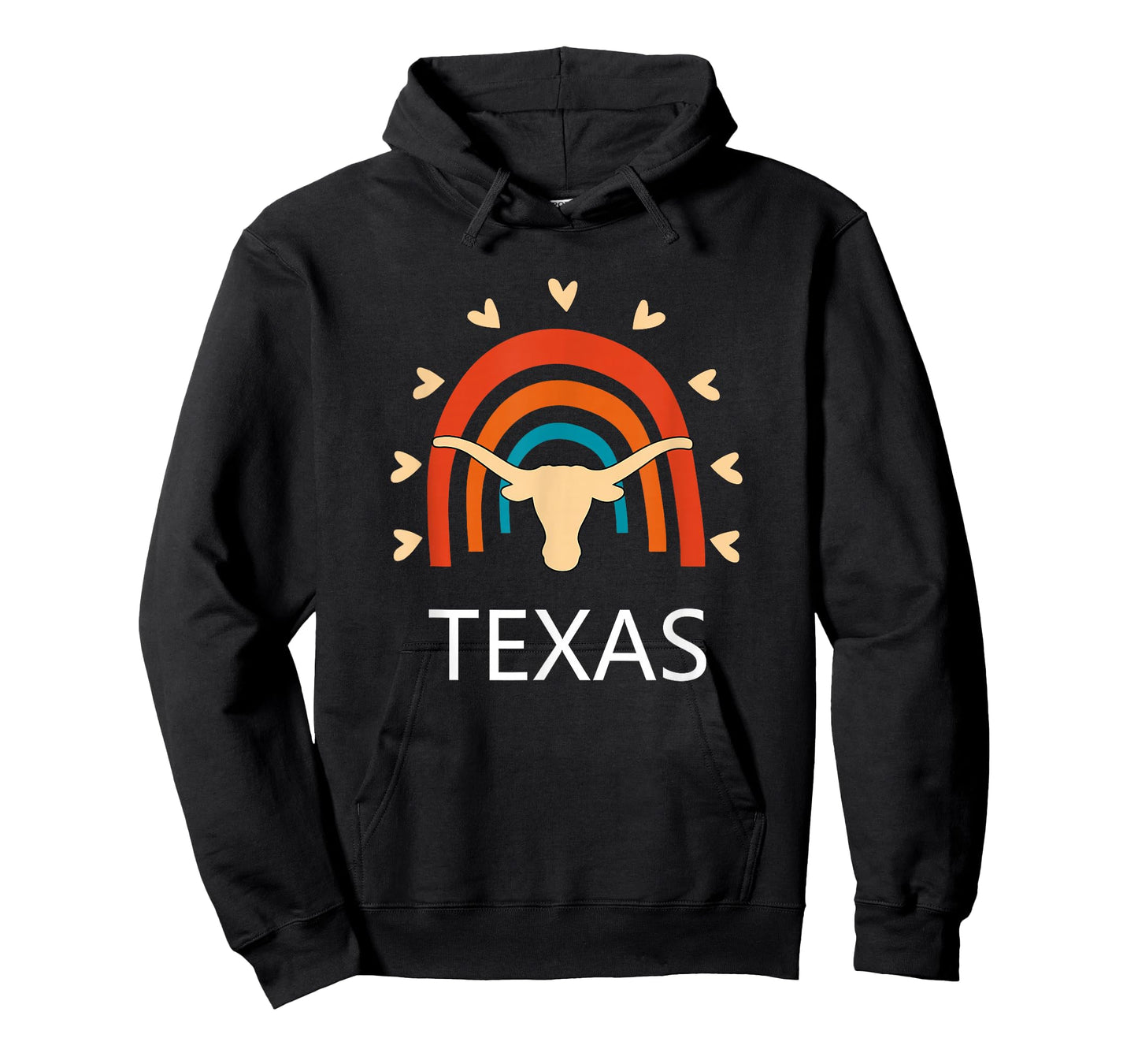 Texas Longhorn Cow Vintage Rainbow Retro T-Shirt