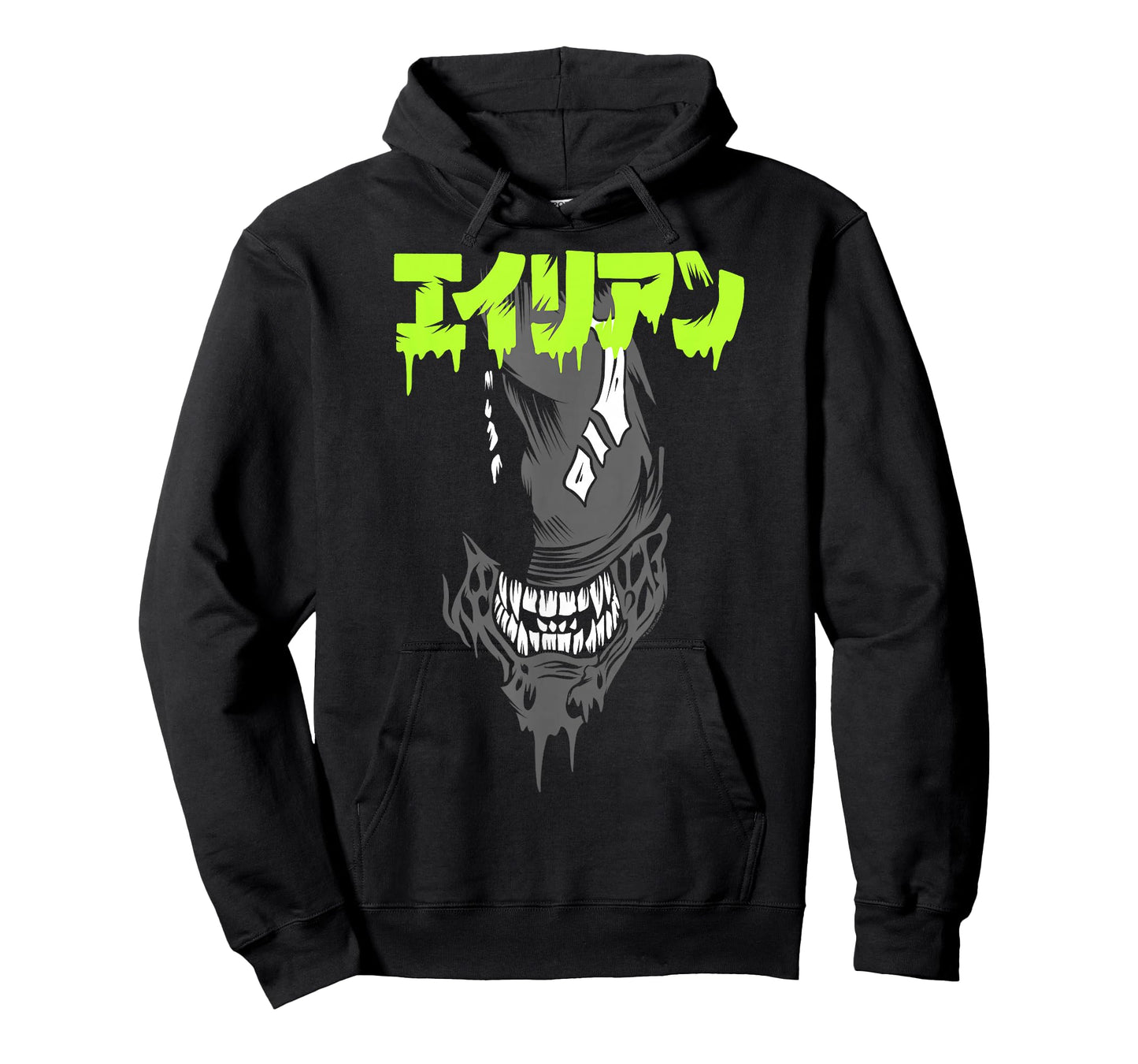 Aliens Iconic Xenomorph Big Angry Face Kanji Style Big Logo T-Shirt