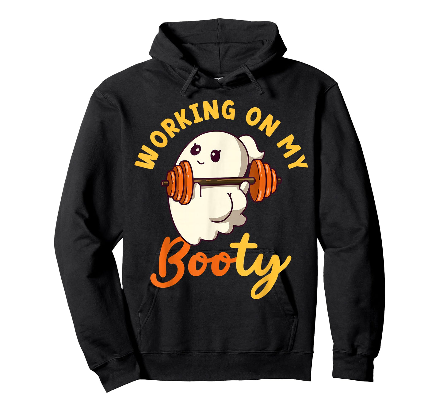 Working On My Booty Boo-Ty Funny Halloween Gym Ghost Pun T-Shirt
