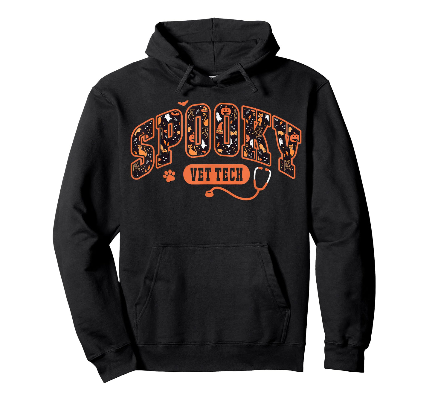 Spooky Vet Tech Veterinarian Halloween Veterinary Dog Paw T-Shirt