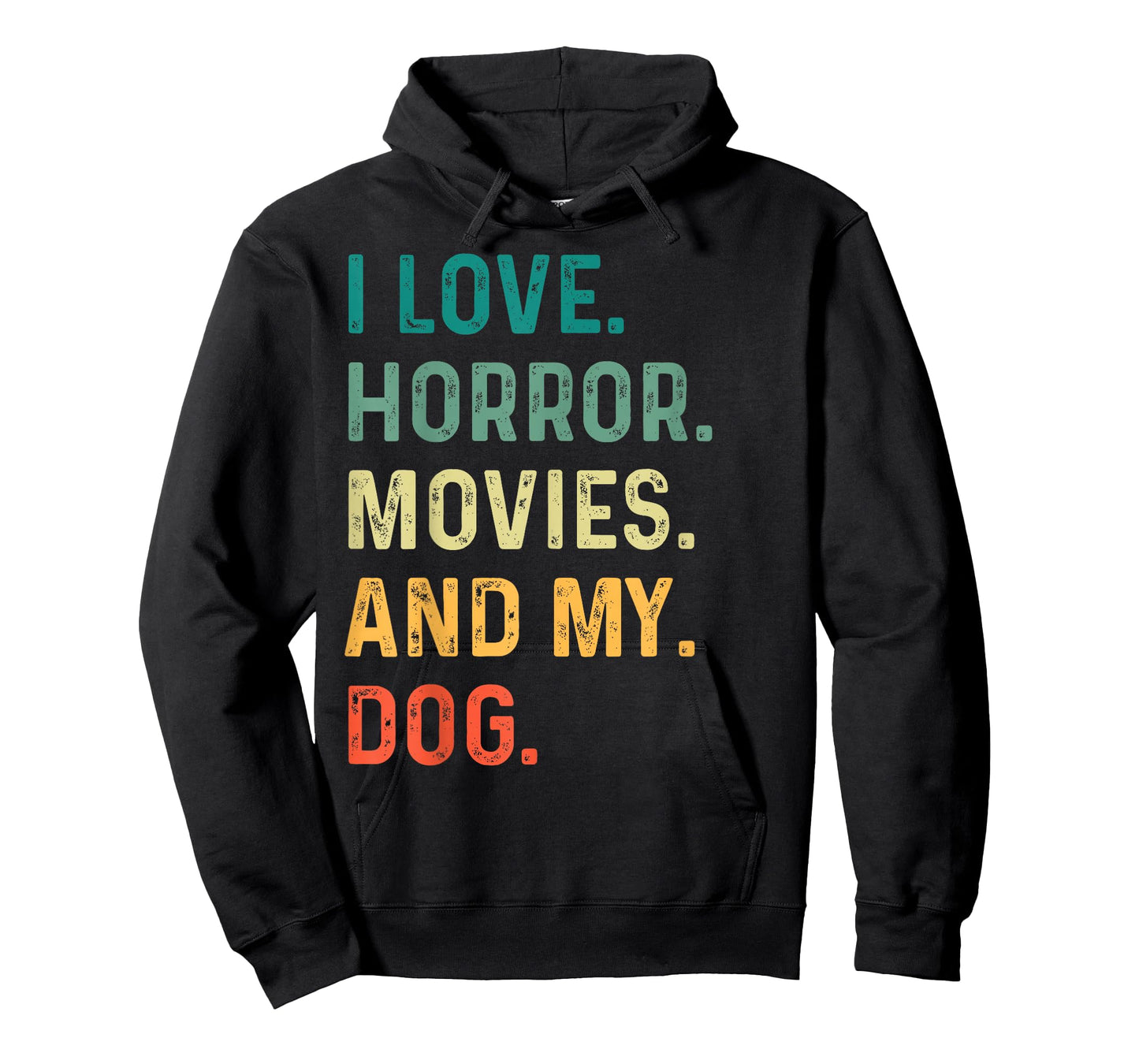 I Love Horror Movies And My Dog Retro Vintage Funny Gift Tee T-Shirt