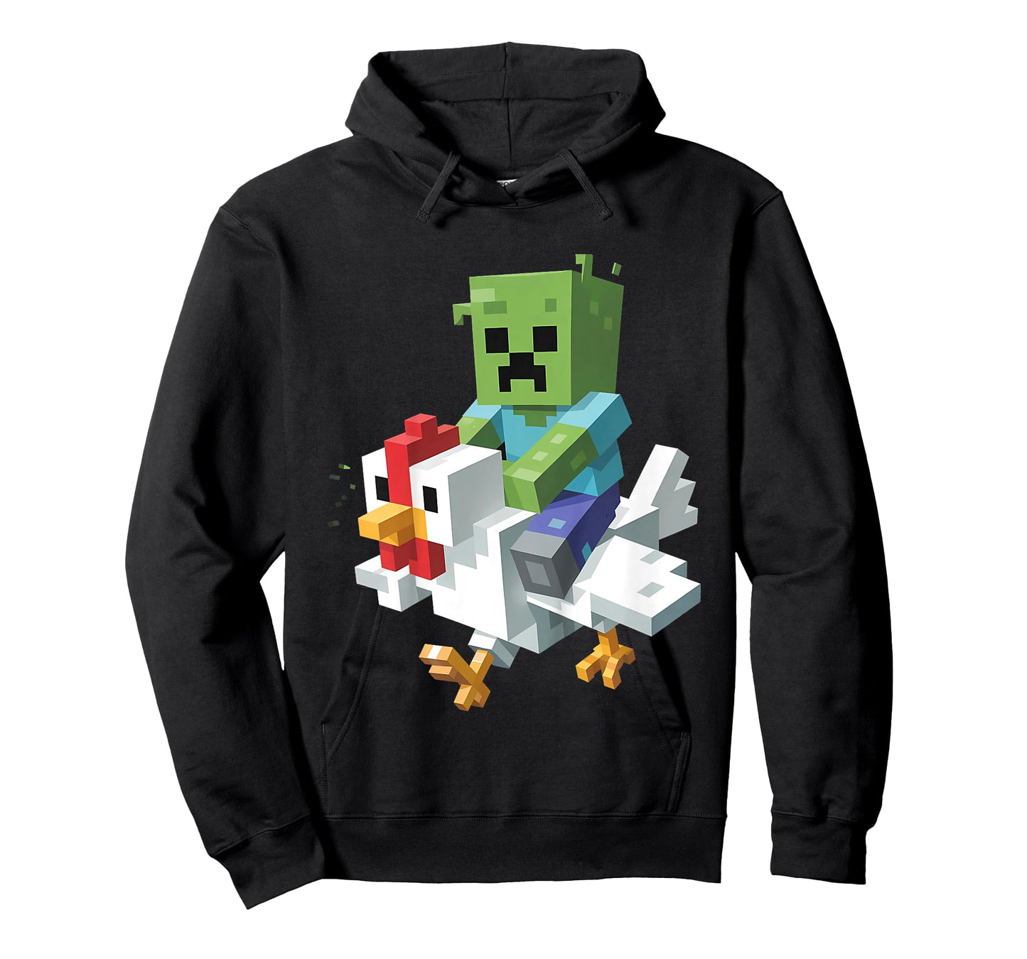 Kids Jock Chicken Shirt Pixel Art Gamer Zombie Boys Kids Tees T-Shirt