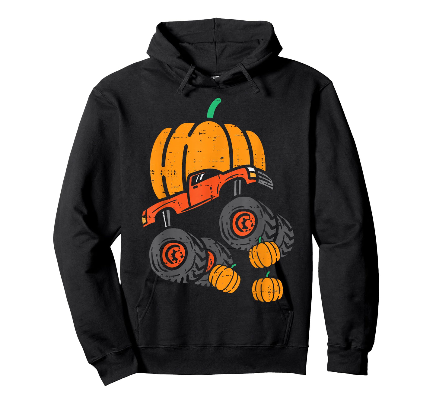 Thanksgiving Pumpkin On Monster Truck Fall Boys Kids Toddler T-Shirt