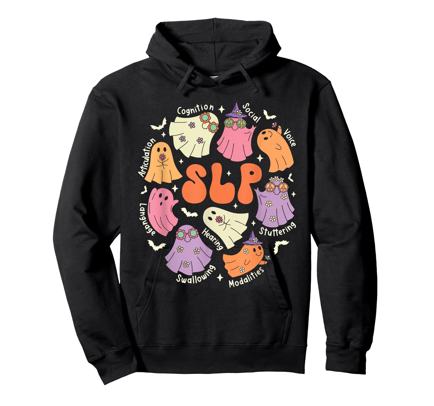 Cute Ghost Friends Halloween AAC SLP Squad Speech Language T-Shirt