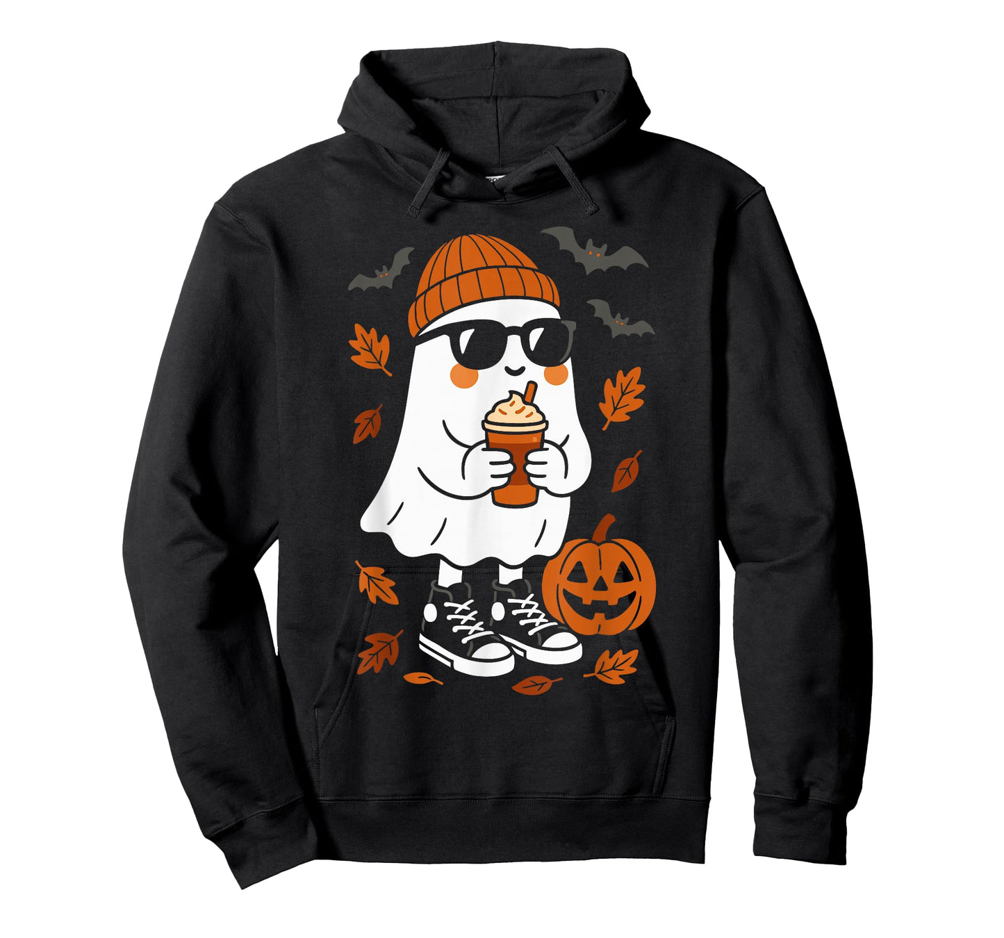 Cute Ghost Pumpkin Men Women Kids Funny Halloween T-Shirt