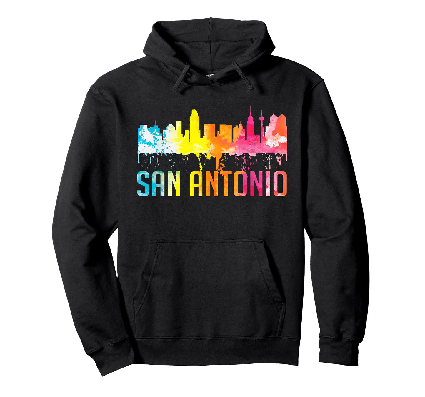San Antonio Texas Retro Watercolor City Skyline Art Souvenir T-Shirt