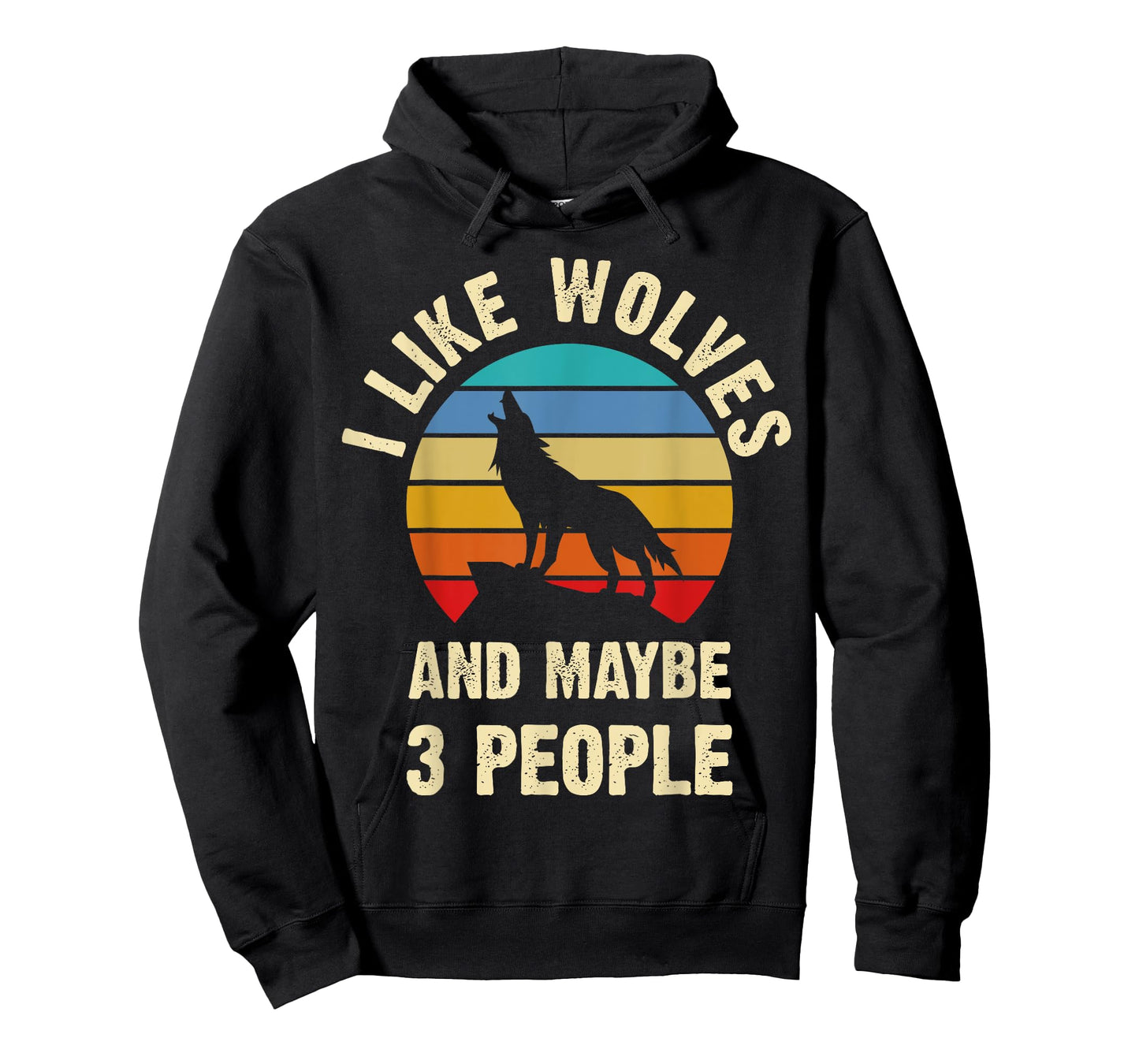 I like Wolves and maybe 3 people funny vintage themed gift T-Shirt