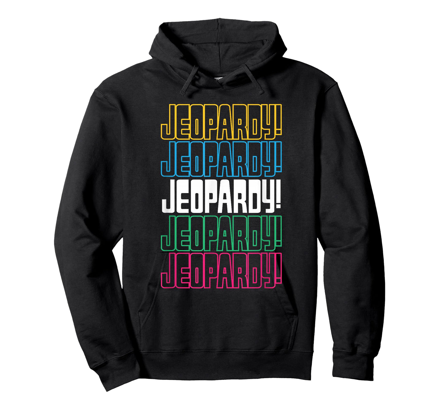Jeopardy! Repeat Logo T-Shirt - Unisex-Adults, Black, Small, Short Sleeve, Themed Novelty