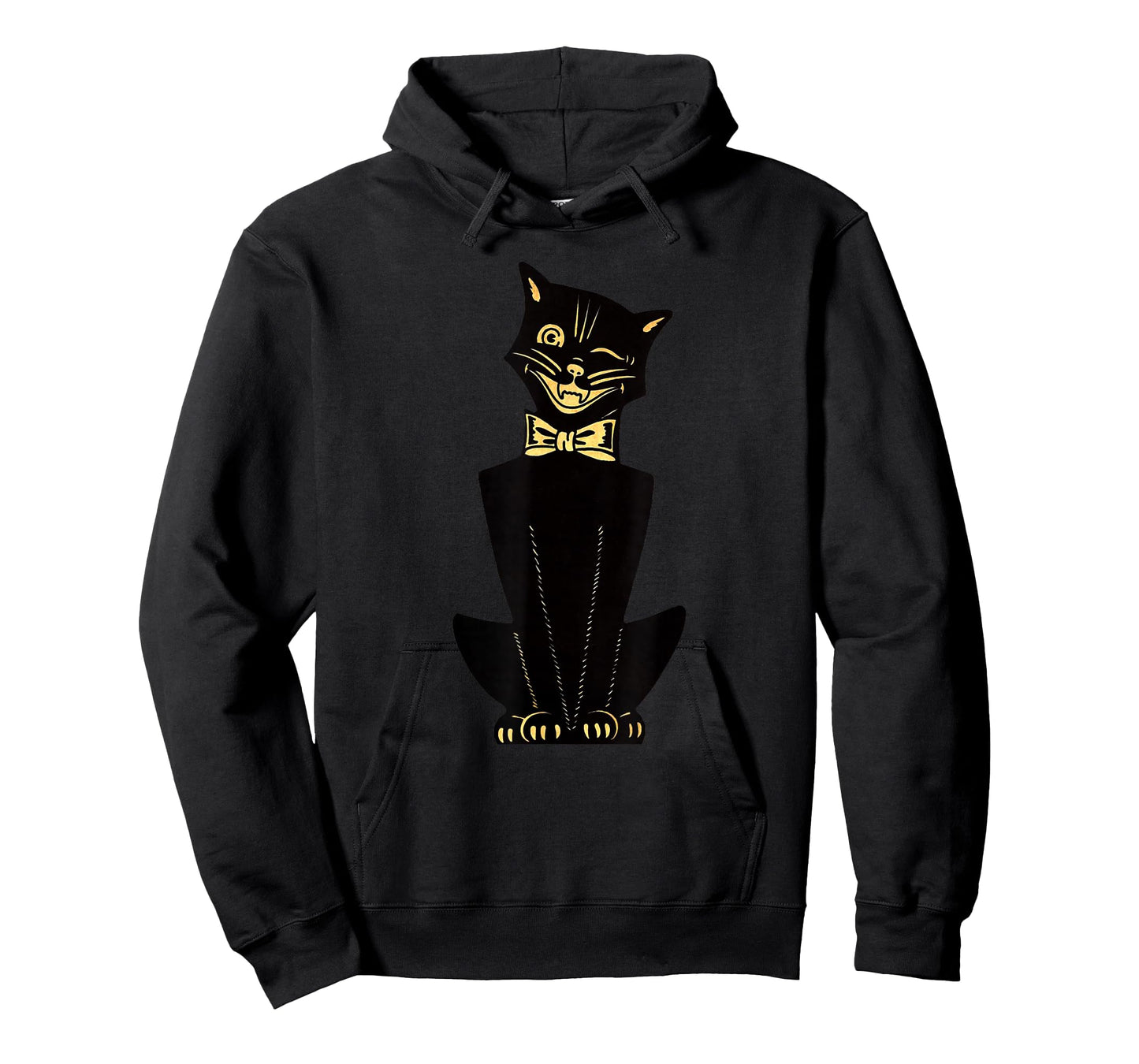 Men's Women's Vintage Halloween Cartoon Cat Graphic Tee T-Shirt