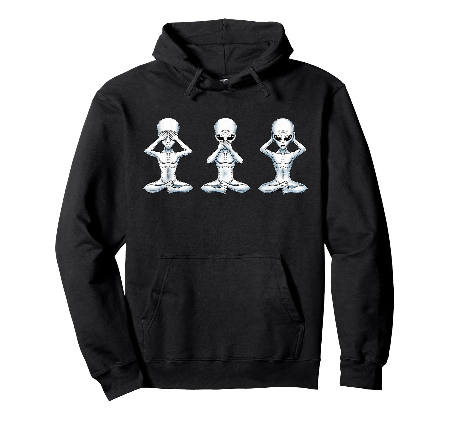 Funny Alien See No Evil Speak No Evil Hear No Evil Space Pun T-Shirt