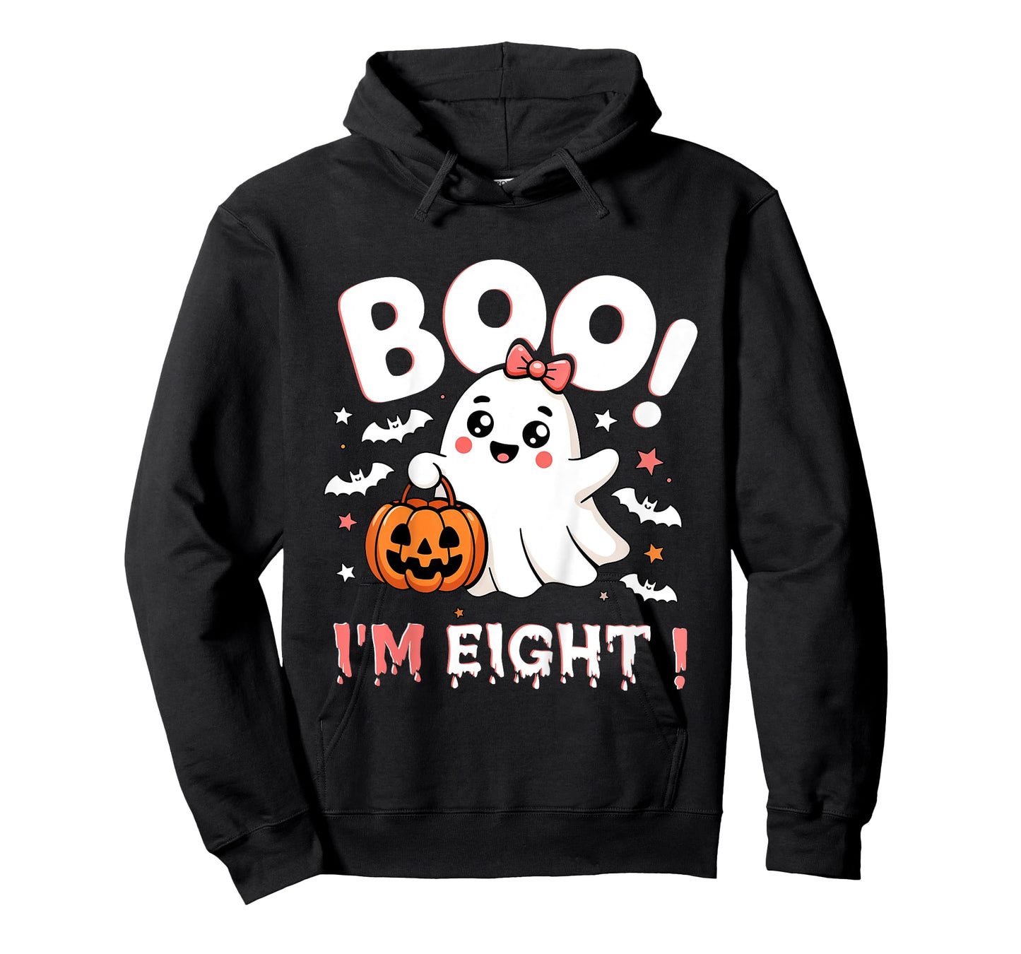 Ghost Boo I'm Eight 8th Birthday Toddler Halloween Party T-Shirt