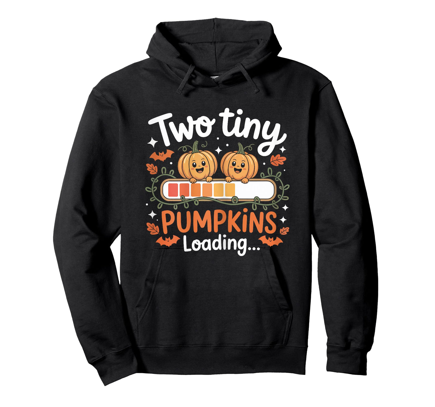 Womens Twins Pregnancy Mom Halloween Costume Two Pumpkins Loading T-Shirt