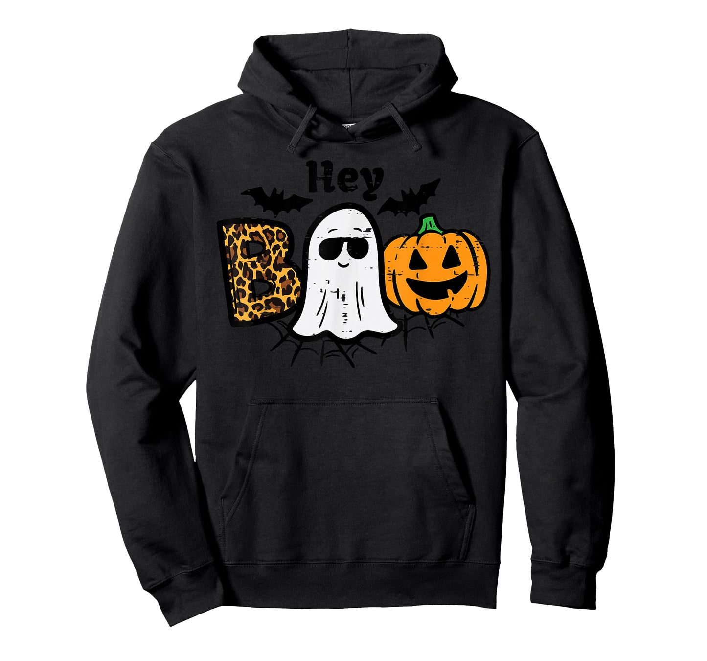 Halloween Hey Boo Ghost Pumpkin Costume Women Girls Kids T-Shirt