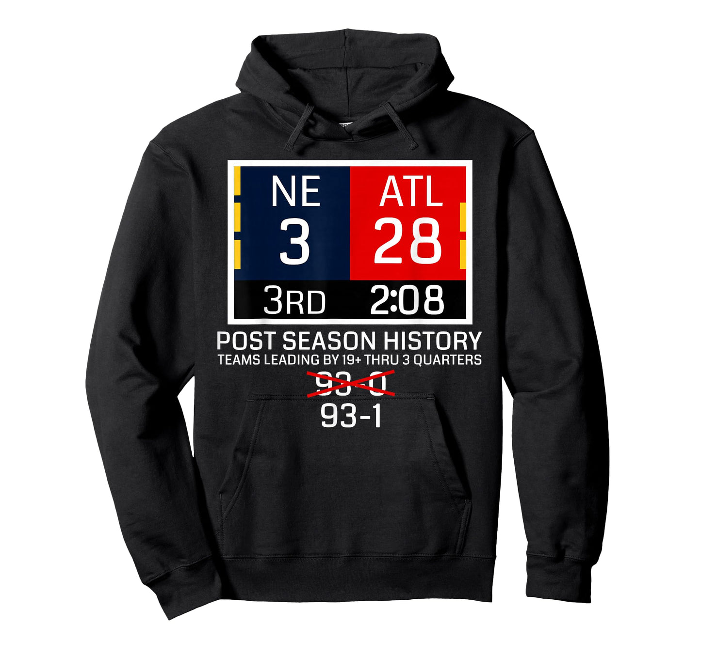 New England 3 - Atlanta 28 T-Shirt - Funny Postseason Trivia T-Shirt