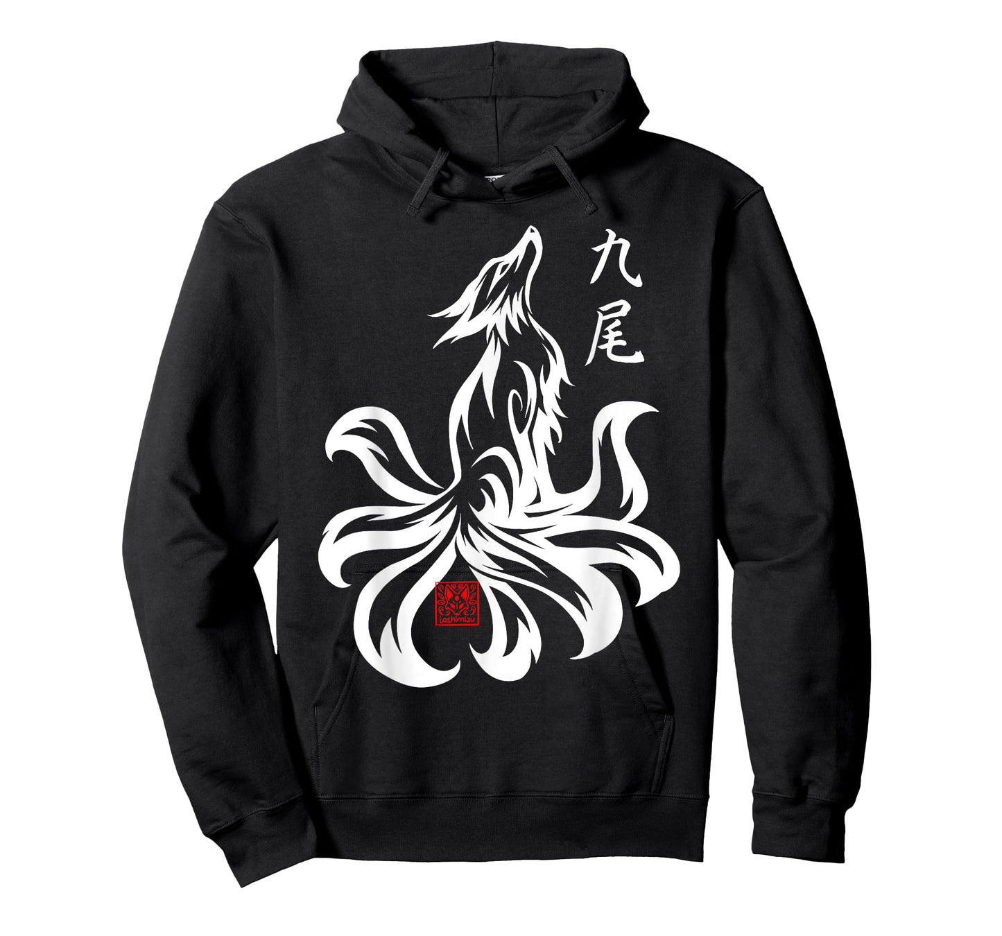 Japanese Nine Tailed Fox Kyubi Kitsune Spirit Tribal animal T-Shirt