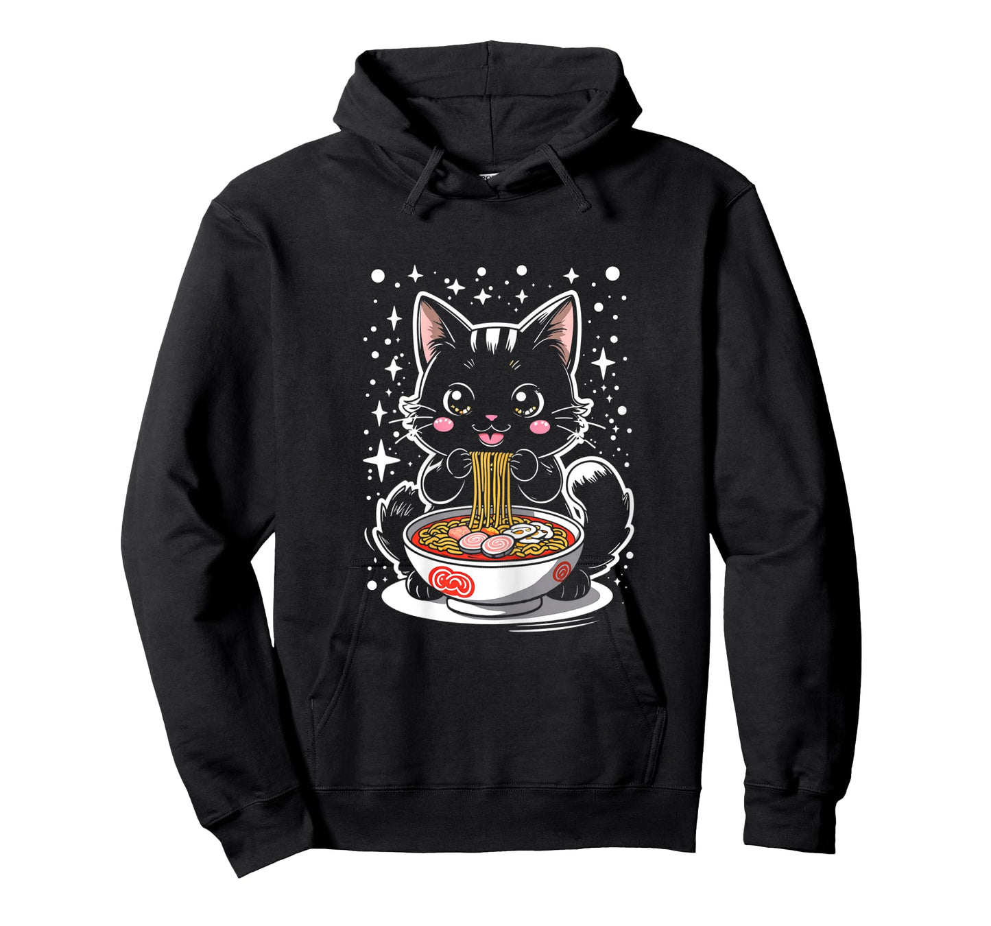 Kawaii Cat Eating Ramen Cat Japanese Funny Cat Anime Noodles T-Shirt