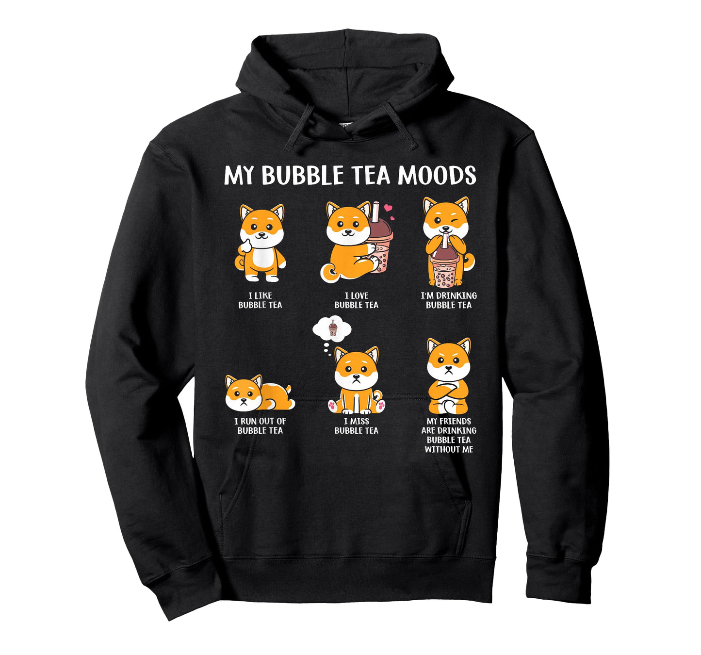 My Bubble Tea Moods Funny Kawaii Boba Tea Bubble Tea Fox T-Shirt