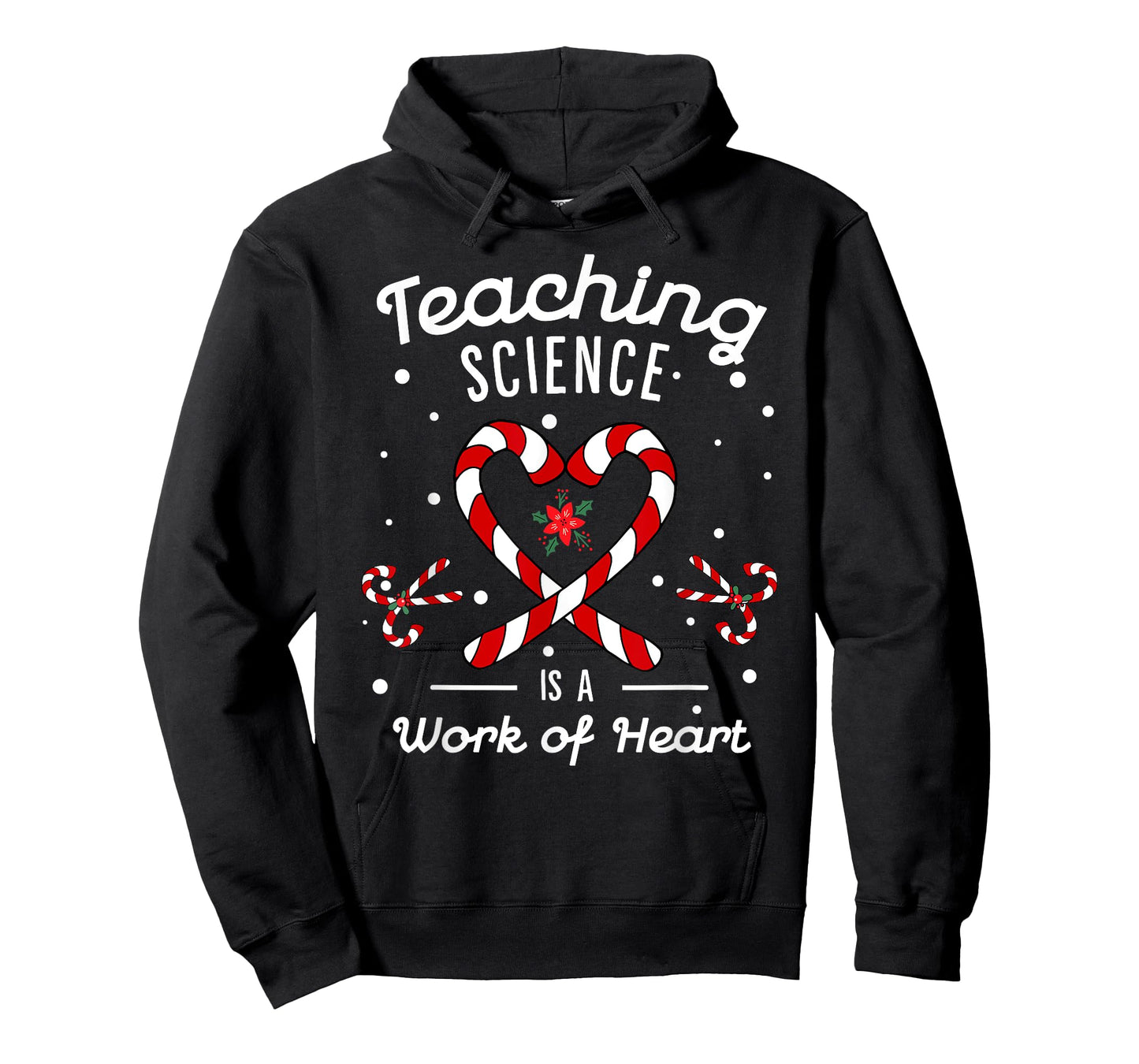 Teaching Science Is a Work of Heart Christmas Candy Cane T-Shirt