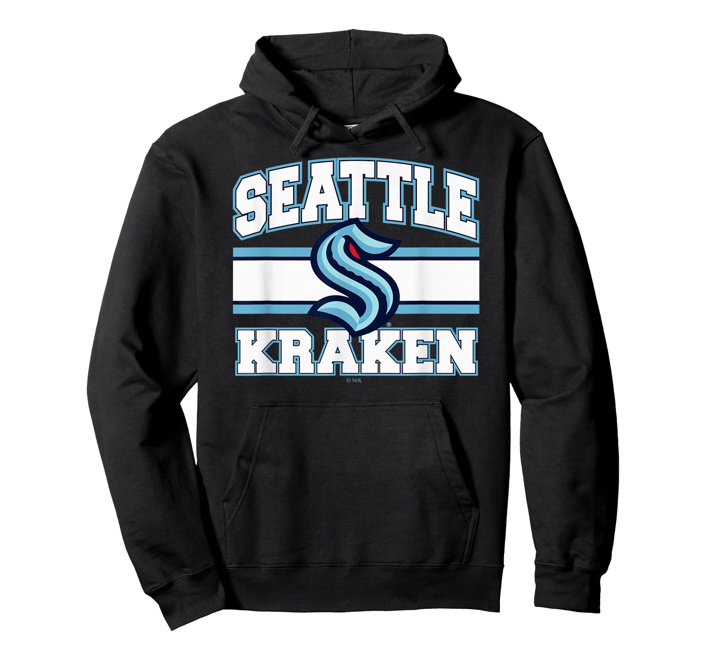 Seattle Kraken Stripe Black Officially Licensed T-Shirt