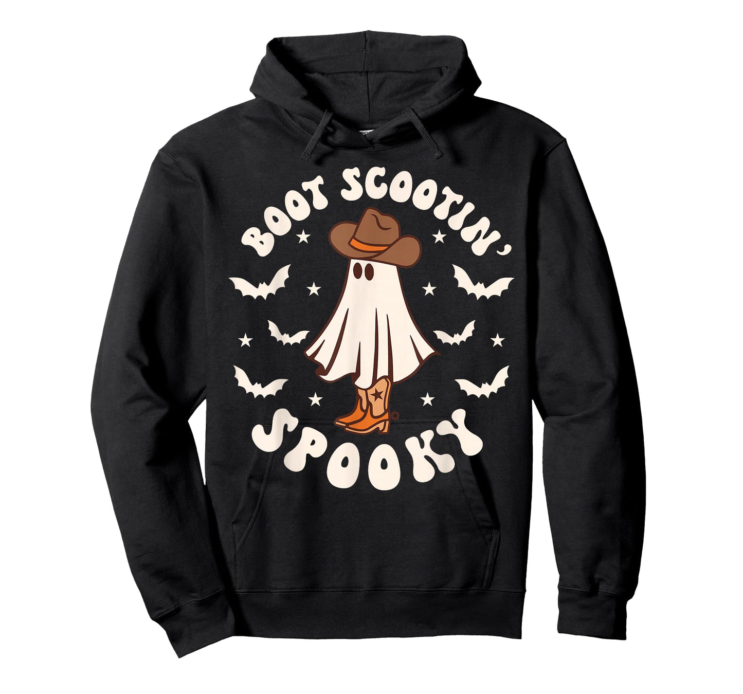 Retro Western Halloween Cute Ghost Funny Boot Scootin Spooky T-Shirt