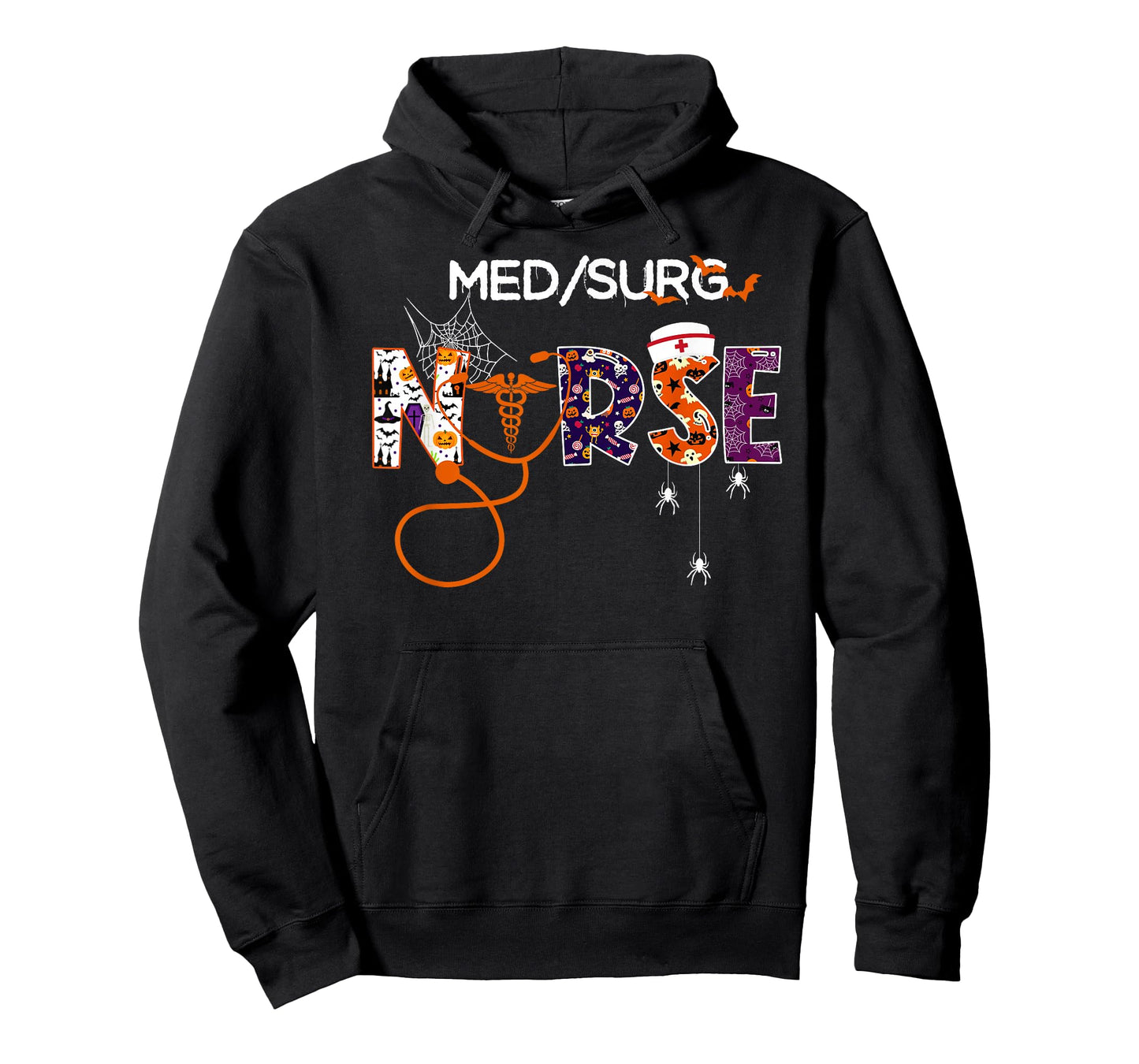 Retro Med Surg Nurse Halloween Stethoscope Medical Surgical T-Shirt