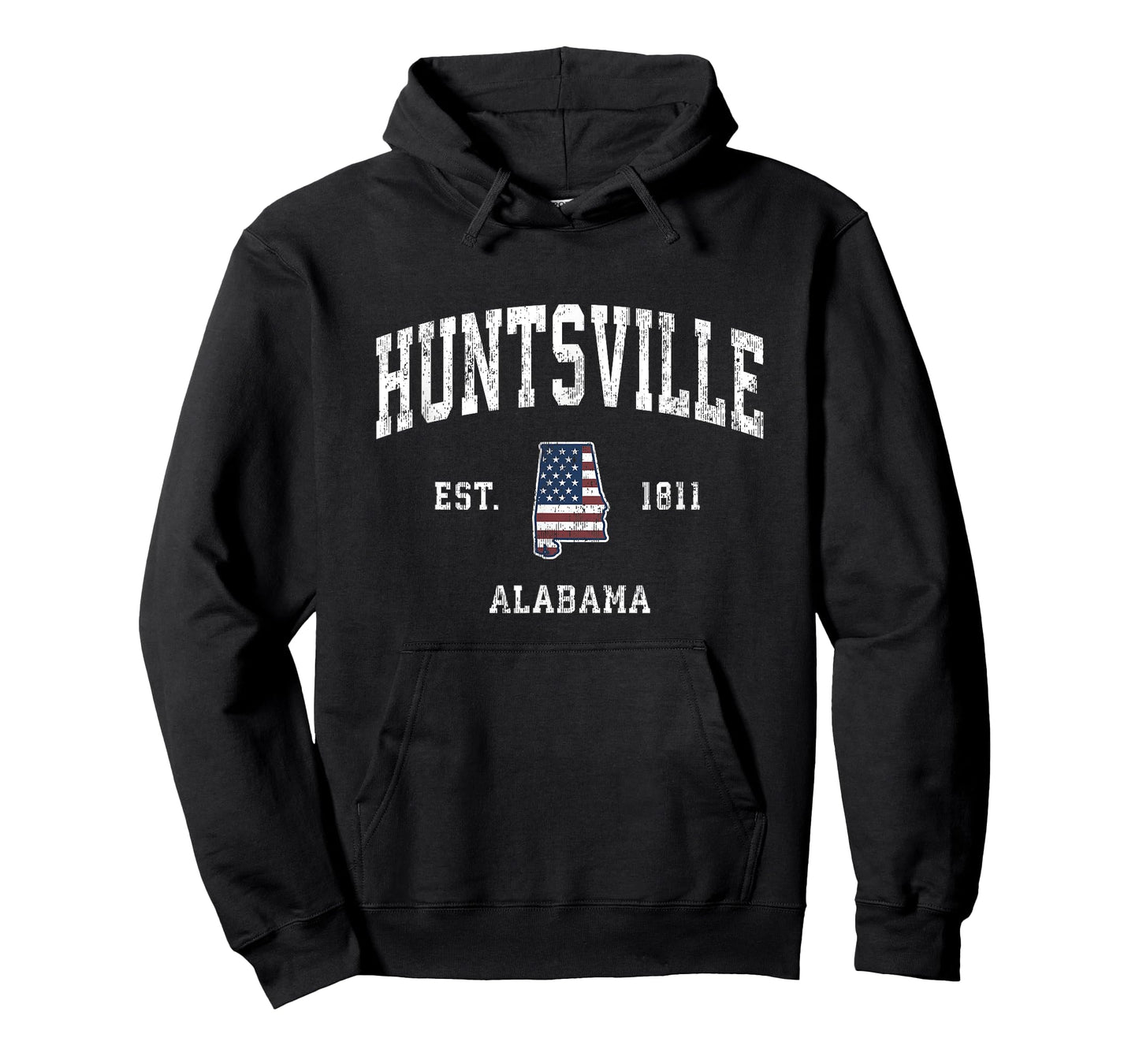 Huntsville Alabama AL Vintage American Flag Sports Design T-Shirt