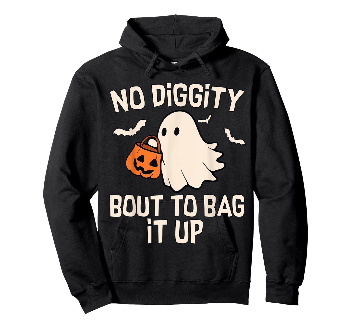 No Diggity Bout To Bag It Up Cute Ghost Halloween Kids Candy T-Shirt