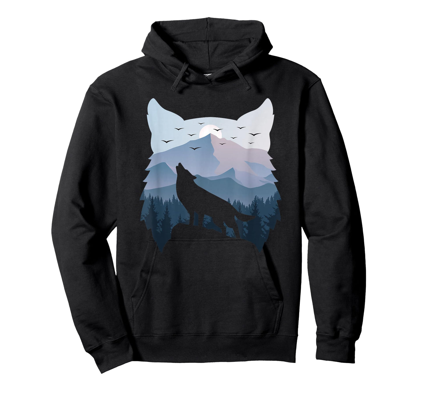 Wolf Landscape Mountain Wildlife Animal Nature Men Women T-Shirt