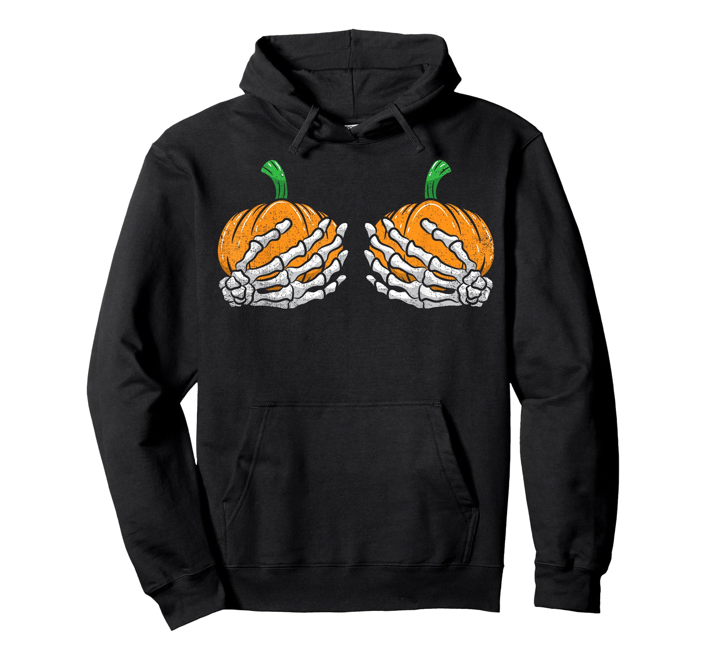 Pumpkin Skeleton Hands Bra Halloween Costume Girls Women T-Shirt