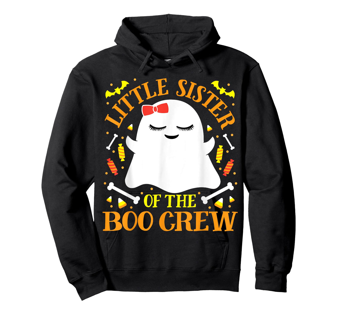 Little Sister Boo Crew Ghost Matching Family Girls Halloween T-Shirt