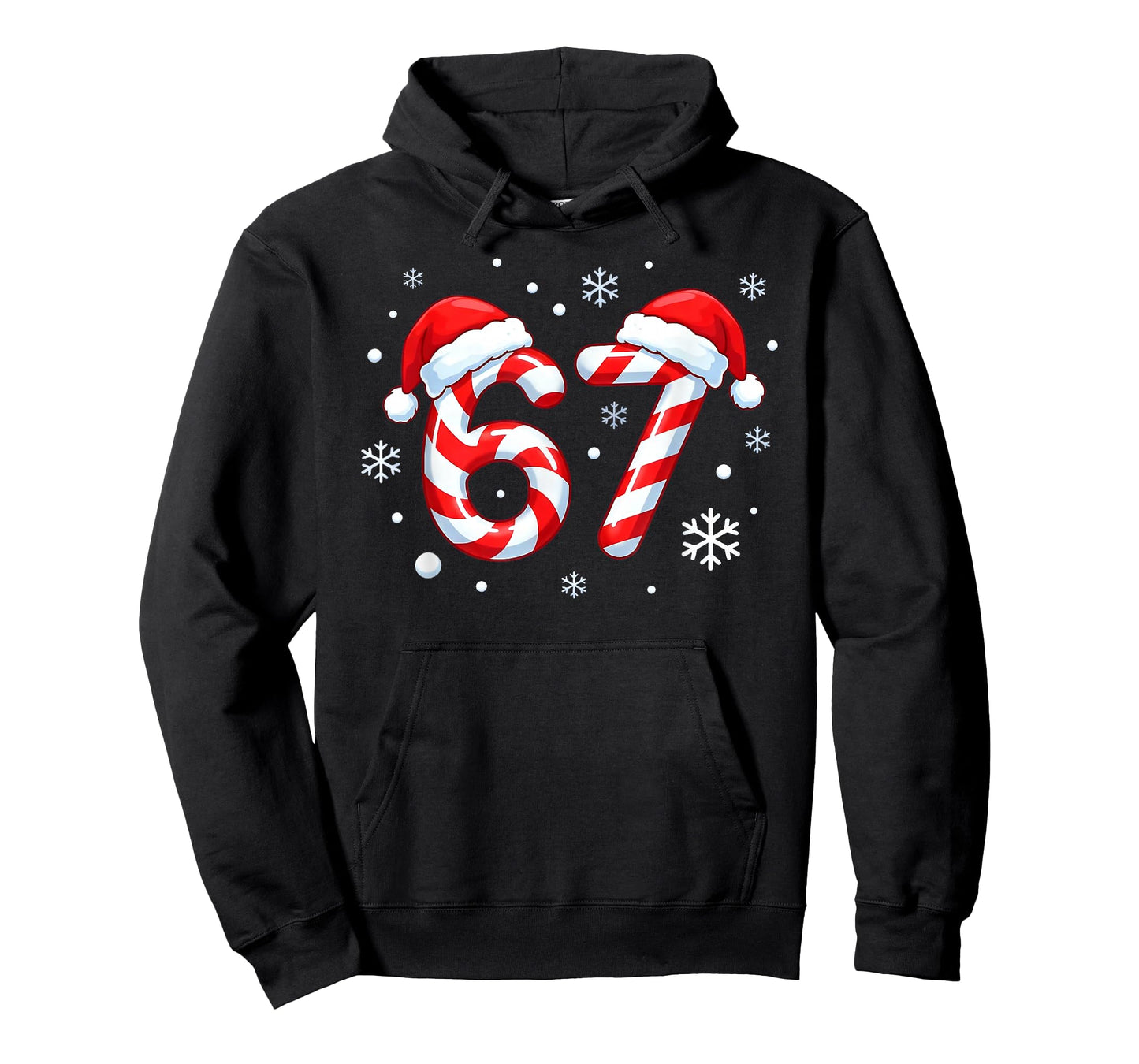 Viral 67 Candy Cane Six Seven Meme Santa Holiday Kids Humor T-Shirt
