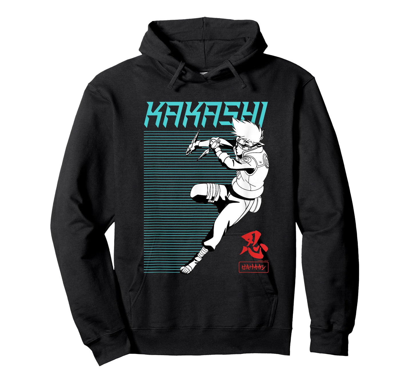 Naruto Shippuden Kakashi Outline Action Lines Anime T-Shirt
