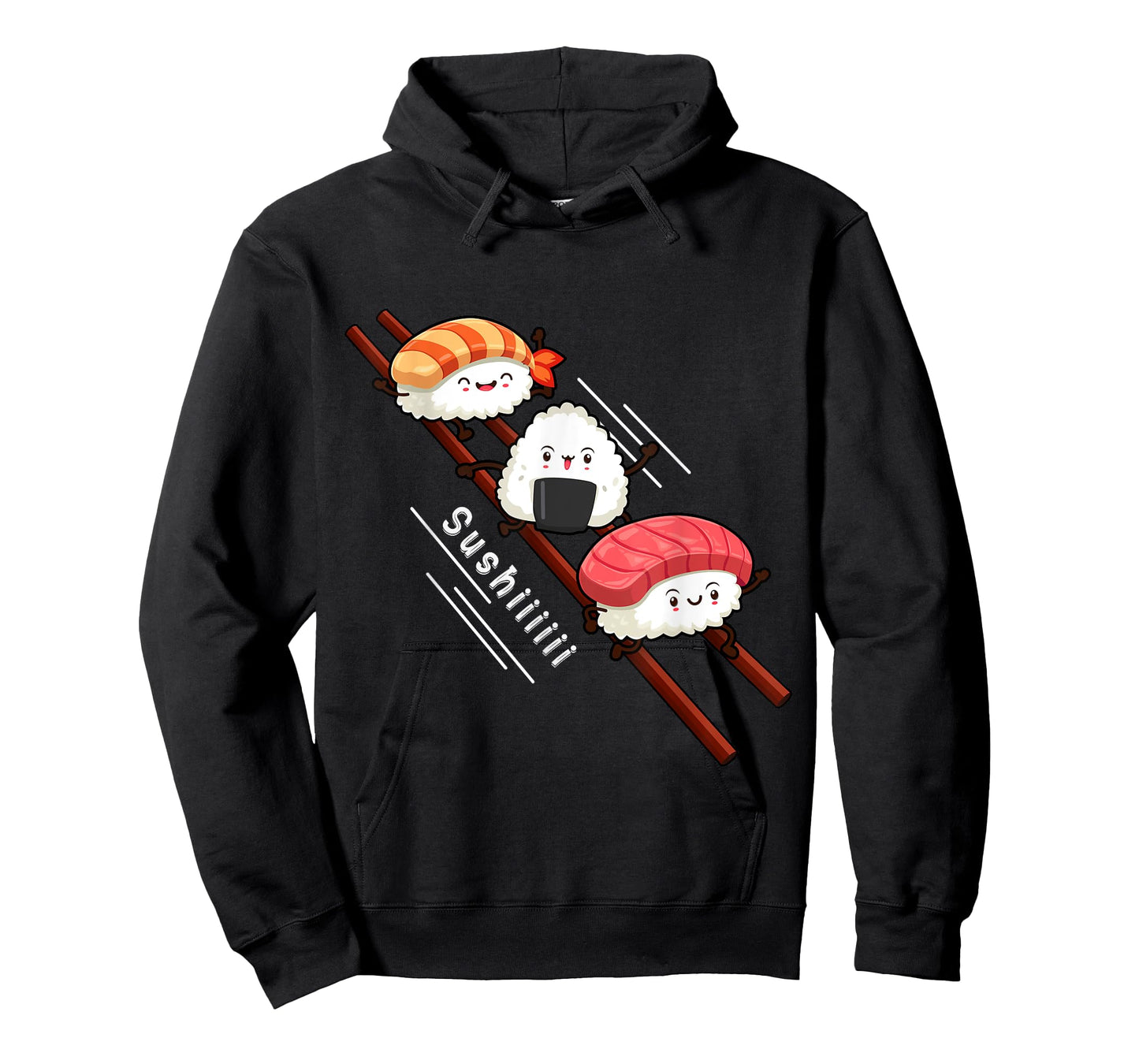 Sushi Sliding On Chopsticks Funny Kawaii Anime Japanese food T-Shirt