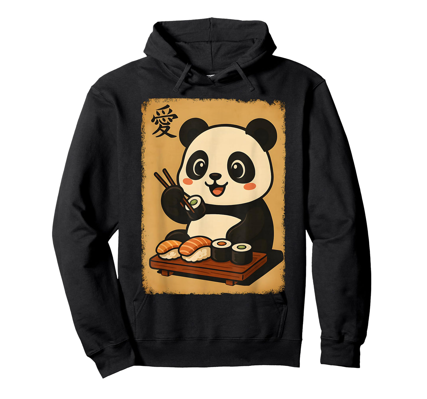 Cute Kawaii Panda Eating Sushi Funny Japanese Panda Graphic T-Shirt