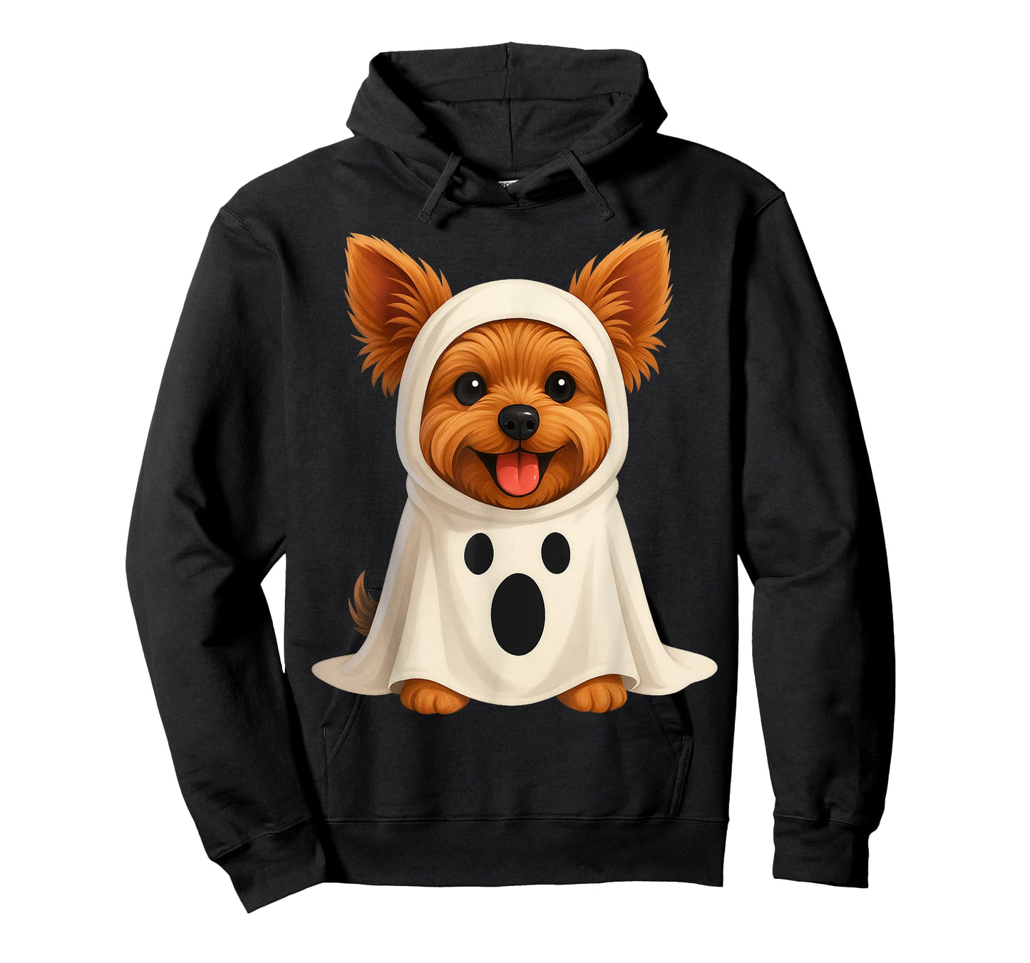 Cute Yorkie Ghost Halloween Costume Dog Art T-Shirt
