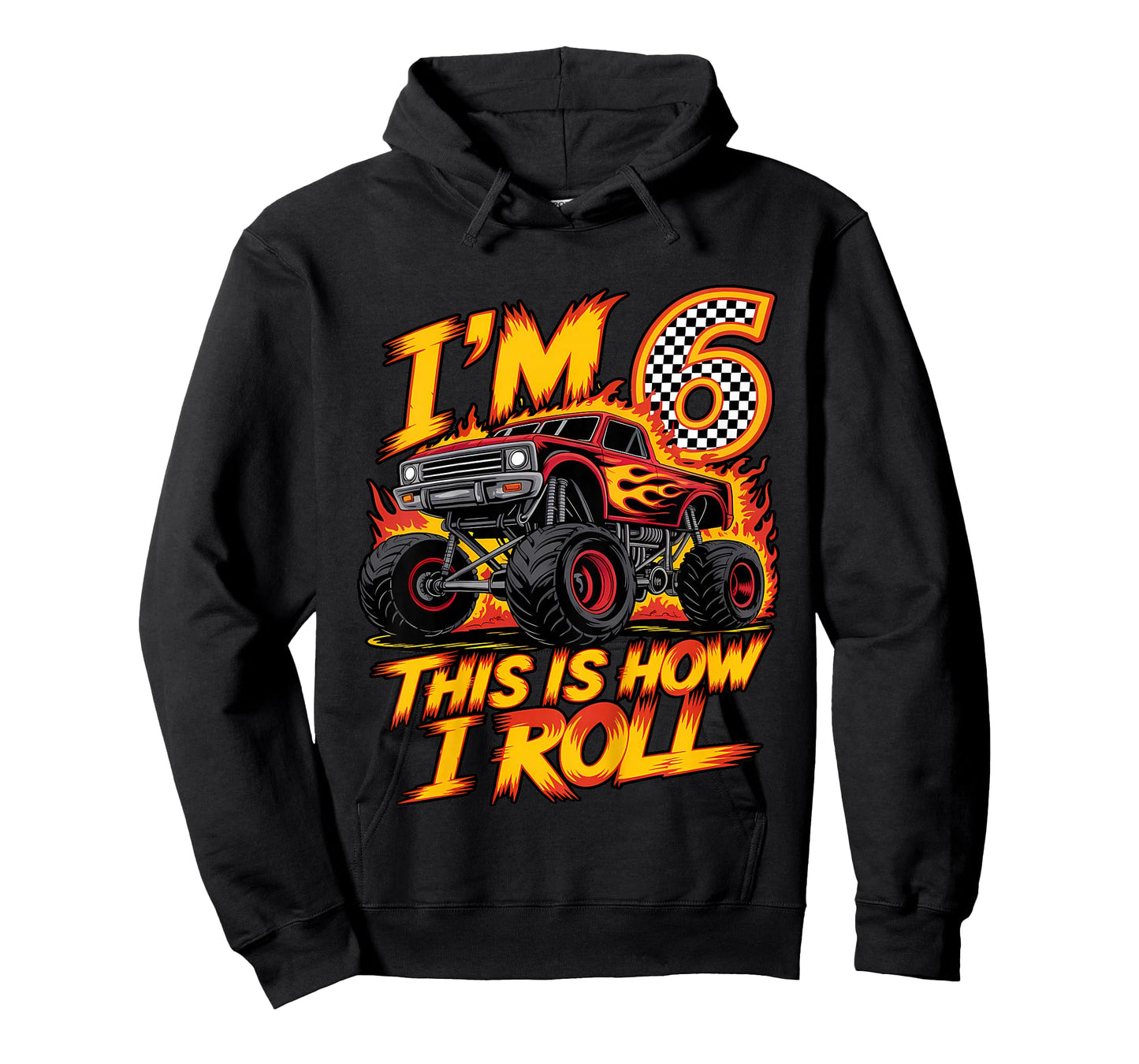 Monster Truck 6th Birthday 6 Year Old Boy Born 2019 Kids T-Shirt
