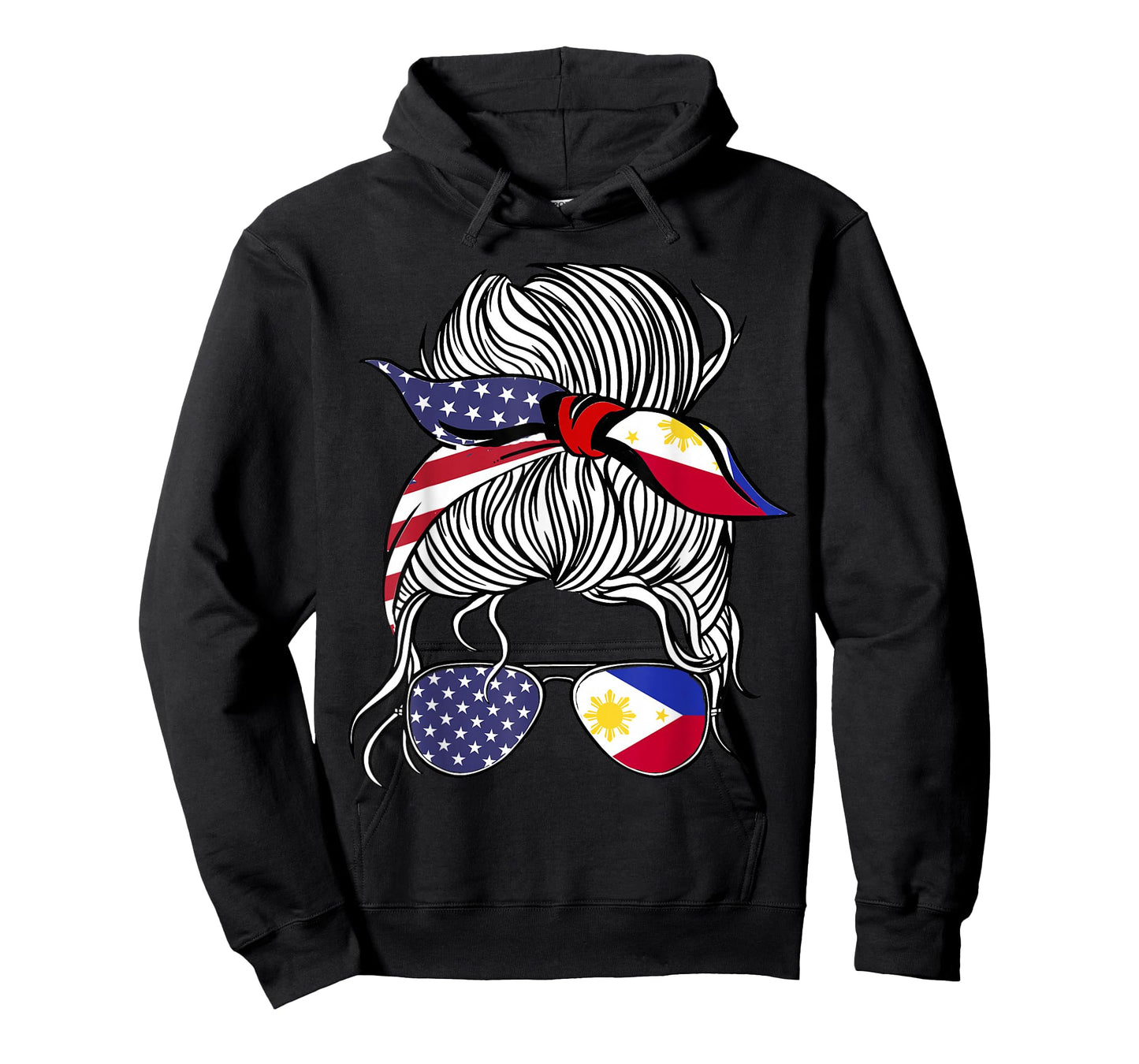 American Filipina Patriot Flag Women Girl Philippines Grown T-Shirt