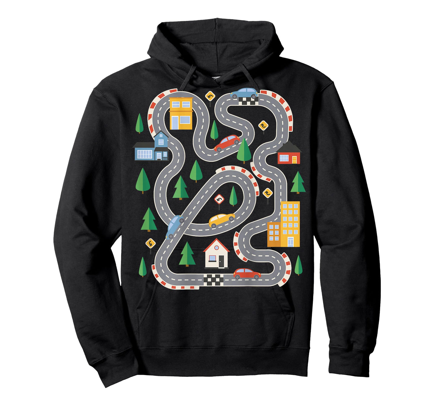 Cool Playmat Car Race Track On Back Cute Toddler Fathers Day T-Shirt