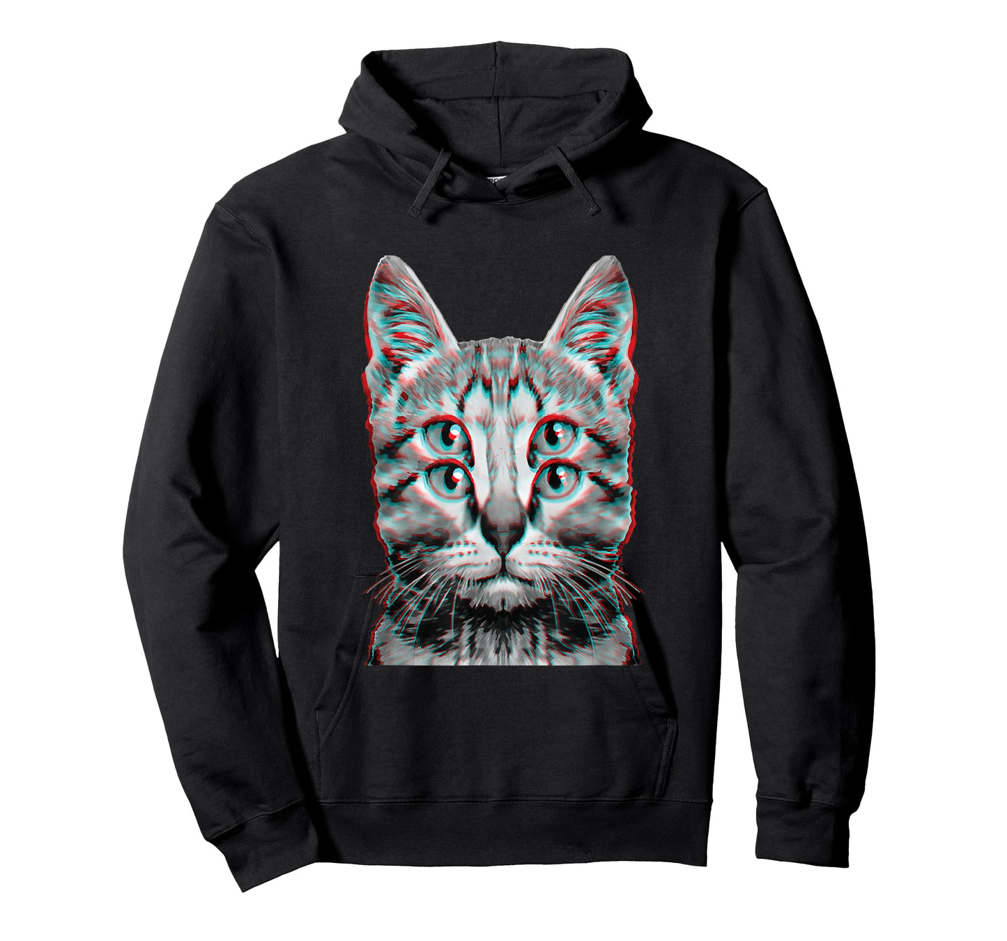 Glitch Weird Cat Kitten Optical Illusion Cat Mom Dad T-Shirt
