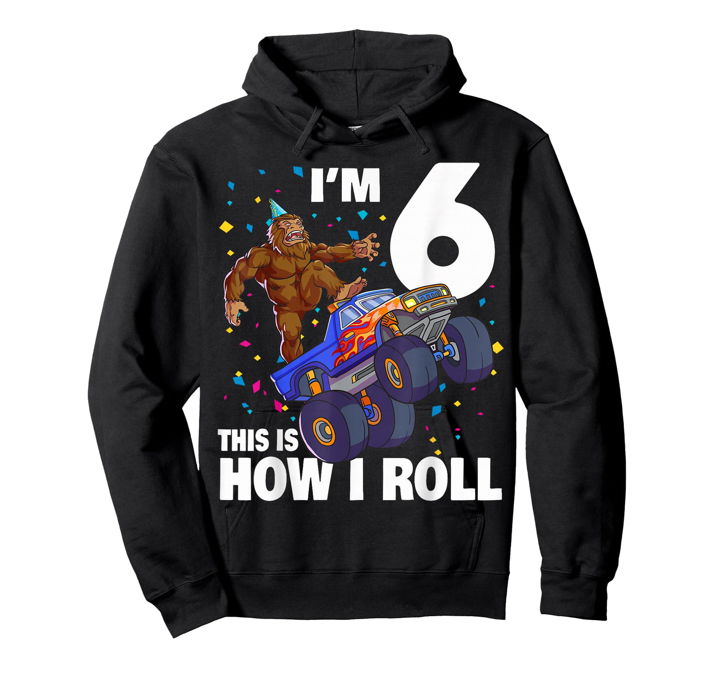 I'm 6 Bigfoot Sasquatch Monster Truck Kids 6th Birthday Boy T-Shirt