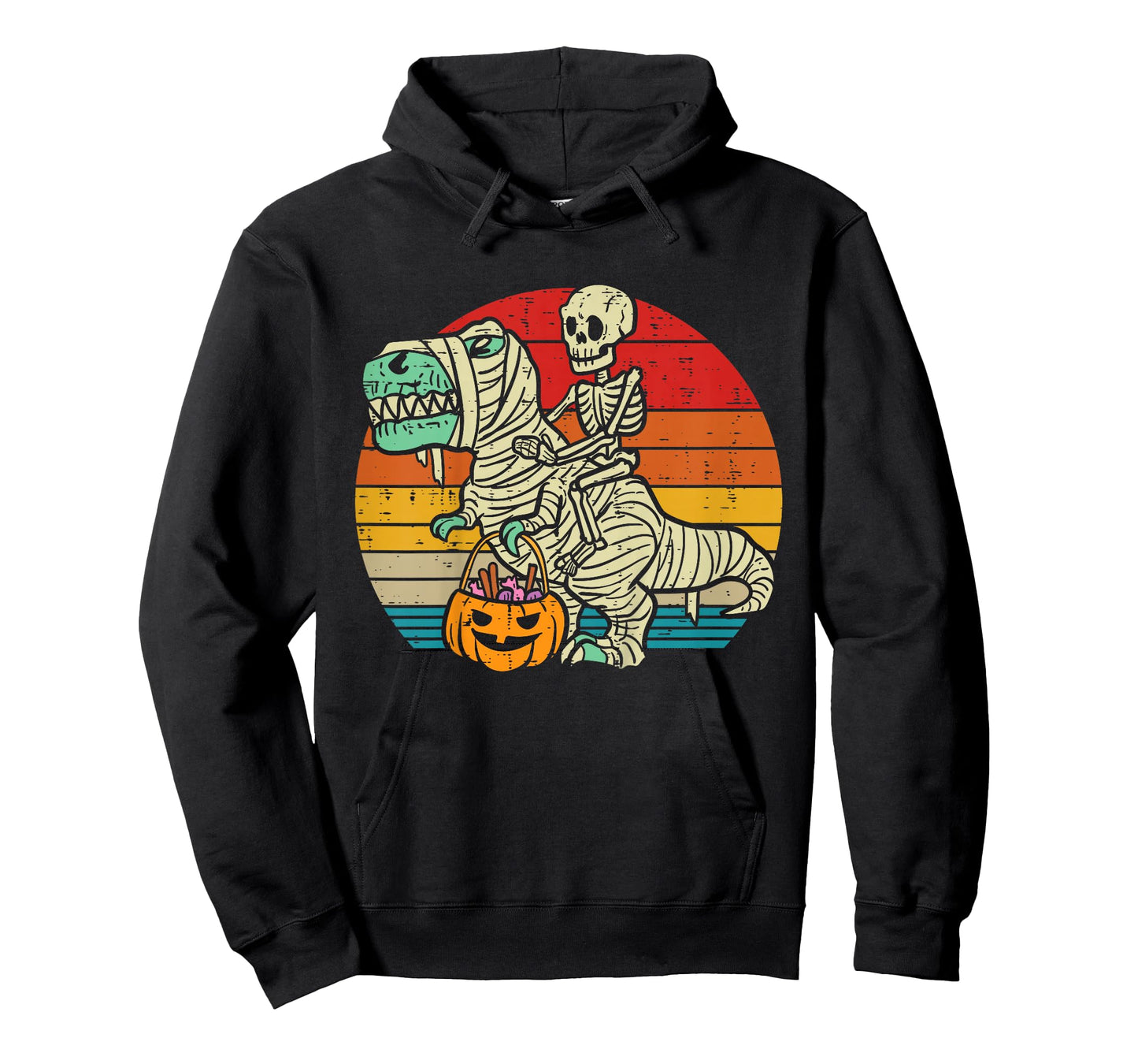 Kids Skeleton Riding Dino Mummy Retro Toddler Boys Halloween Kids T-Shirt