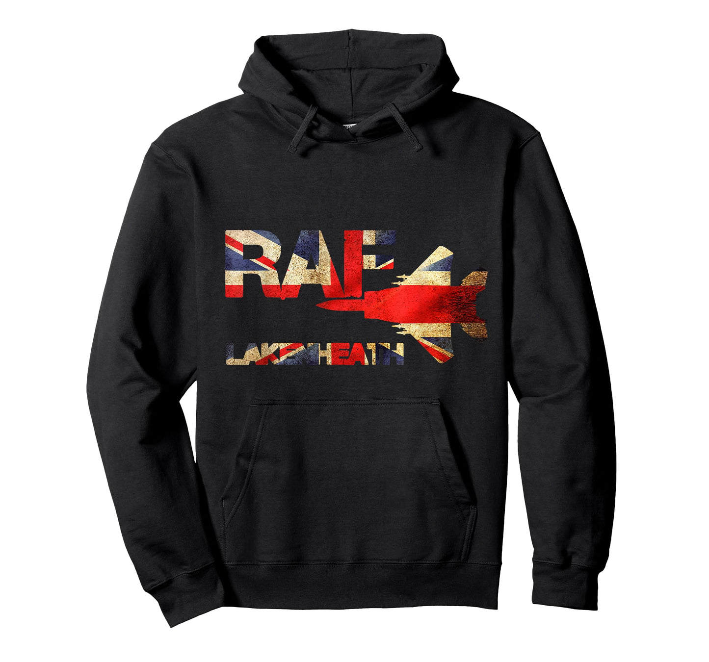LKZ RAF Lakenheath England Airforce Vintage Distressed Black T-Shirt
