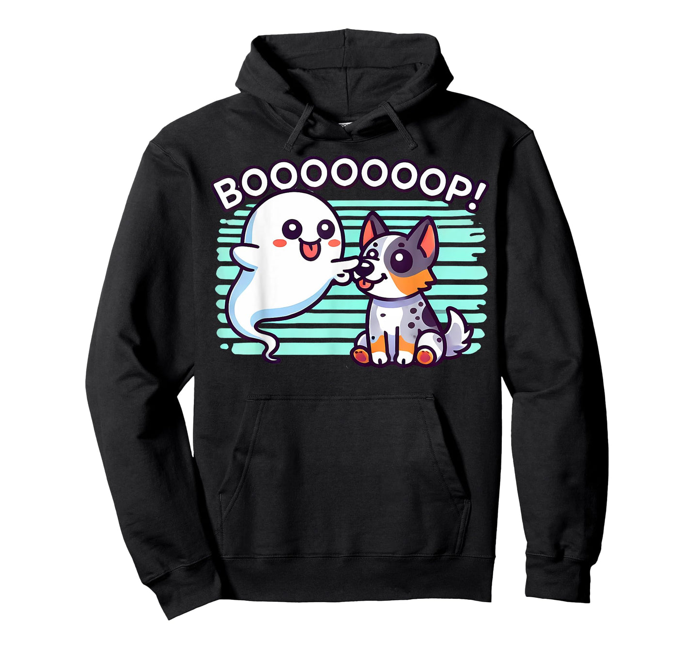 Funny Halloween Ghost Blue Heeler Boop Australian Cattle Dog T-Shirt