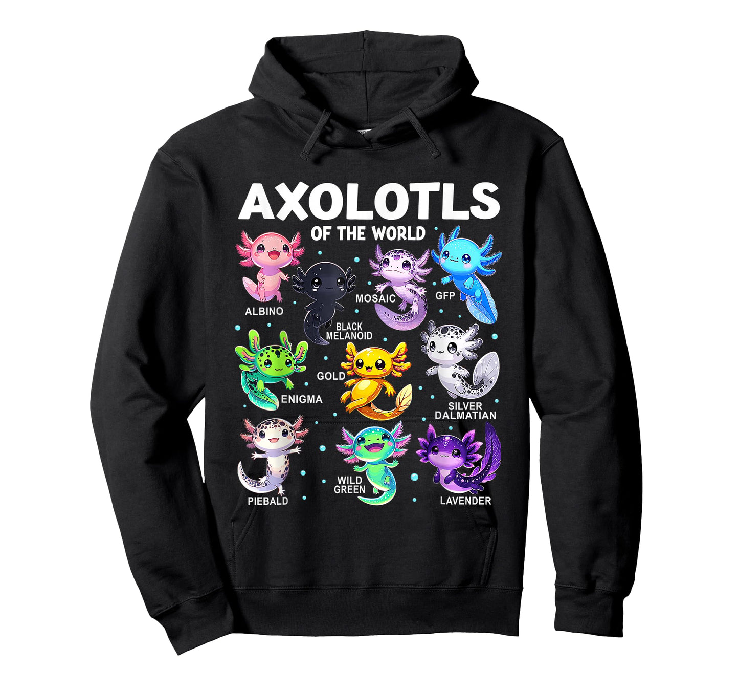 Kawaii Axolotls of The World Graphic Tees Axolotl Animals T-Shirt
