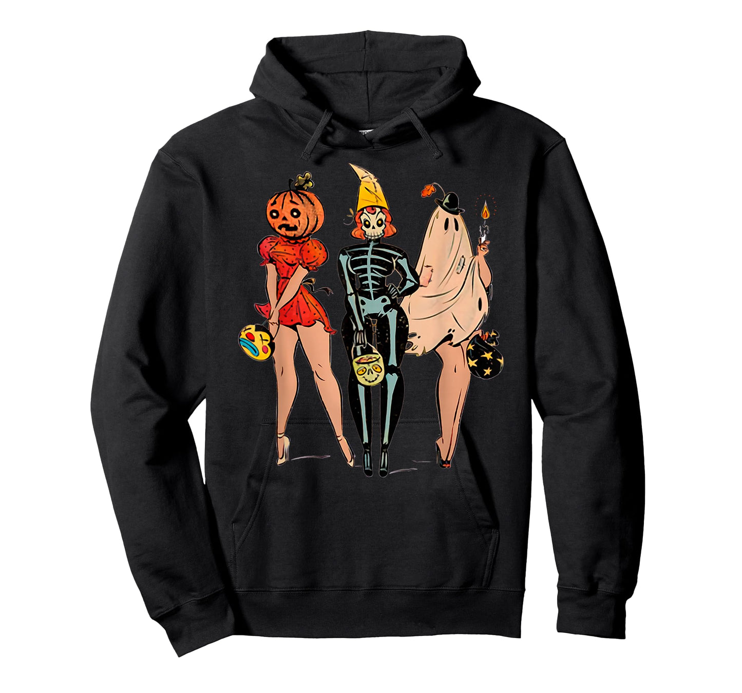 Halloween Witch Pin Up Retro Vintage Pumpkin Women T-Shirt