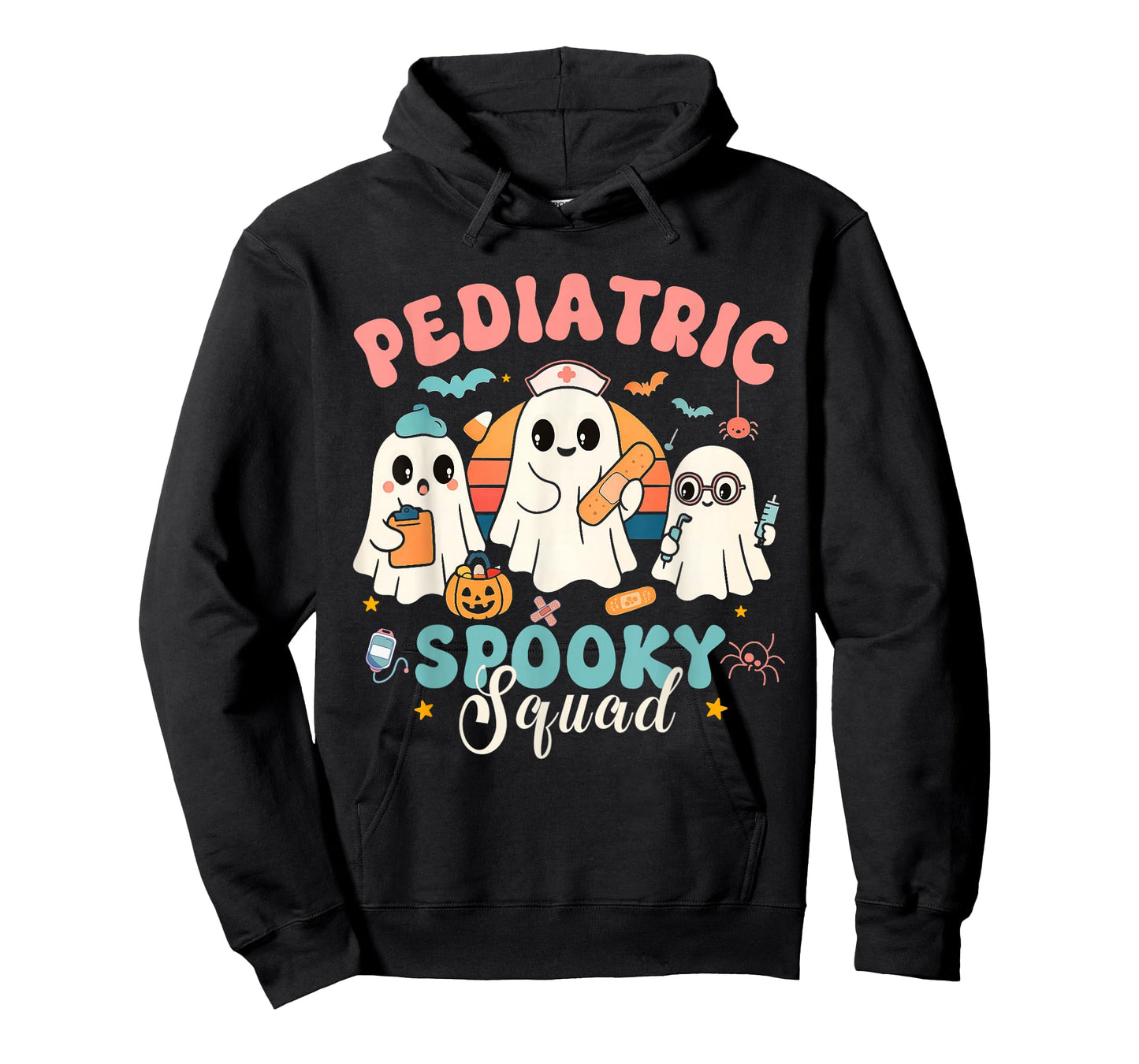 Pediatric Spooky Squad Ghost Nurse Halloween Matching Tee T-Shirt