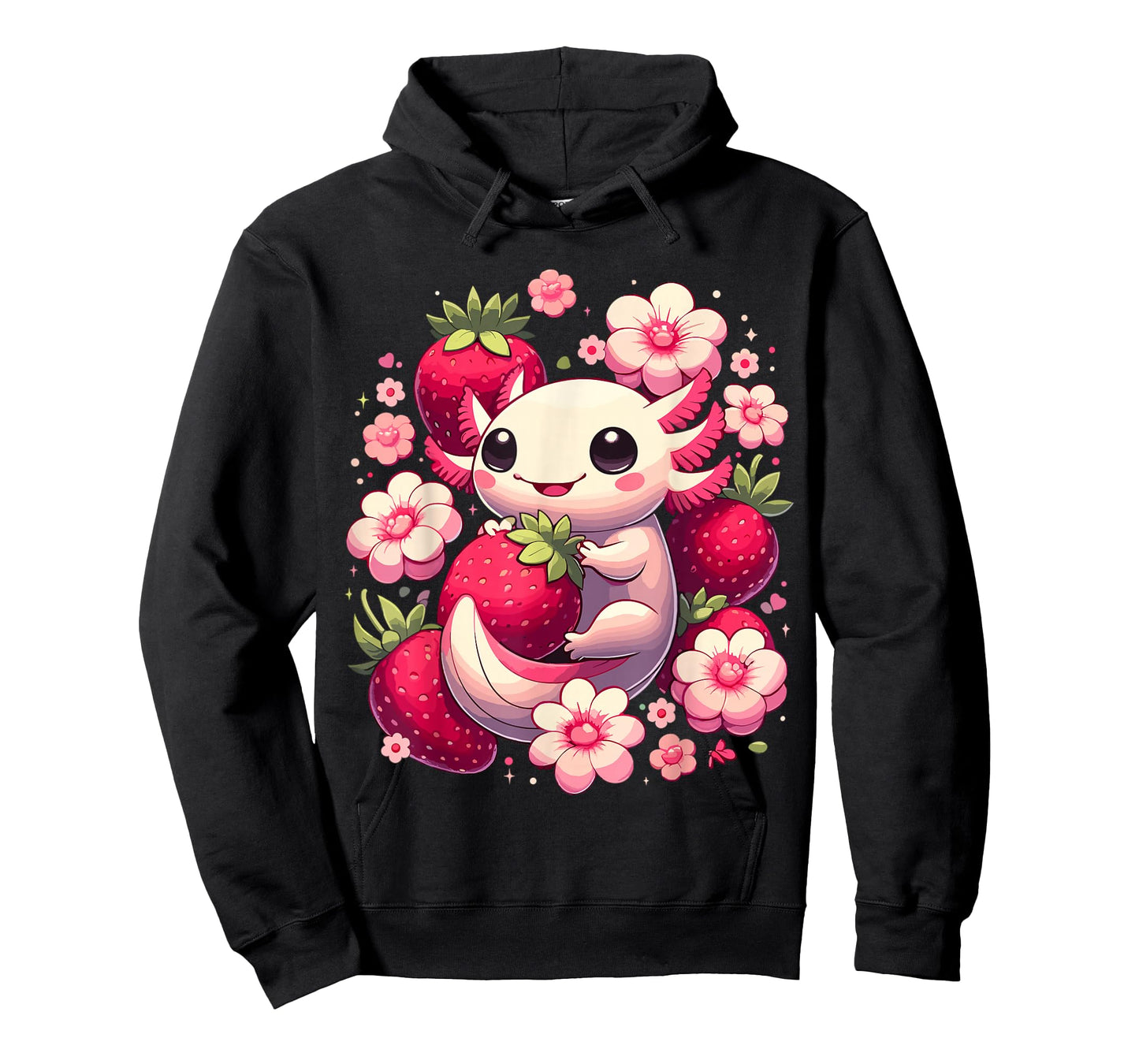 Cute Axolotl Kawaii Anime Axolotl Strawberry T-Shirt
